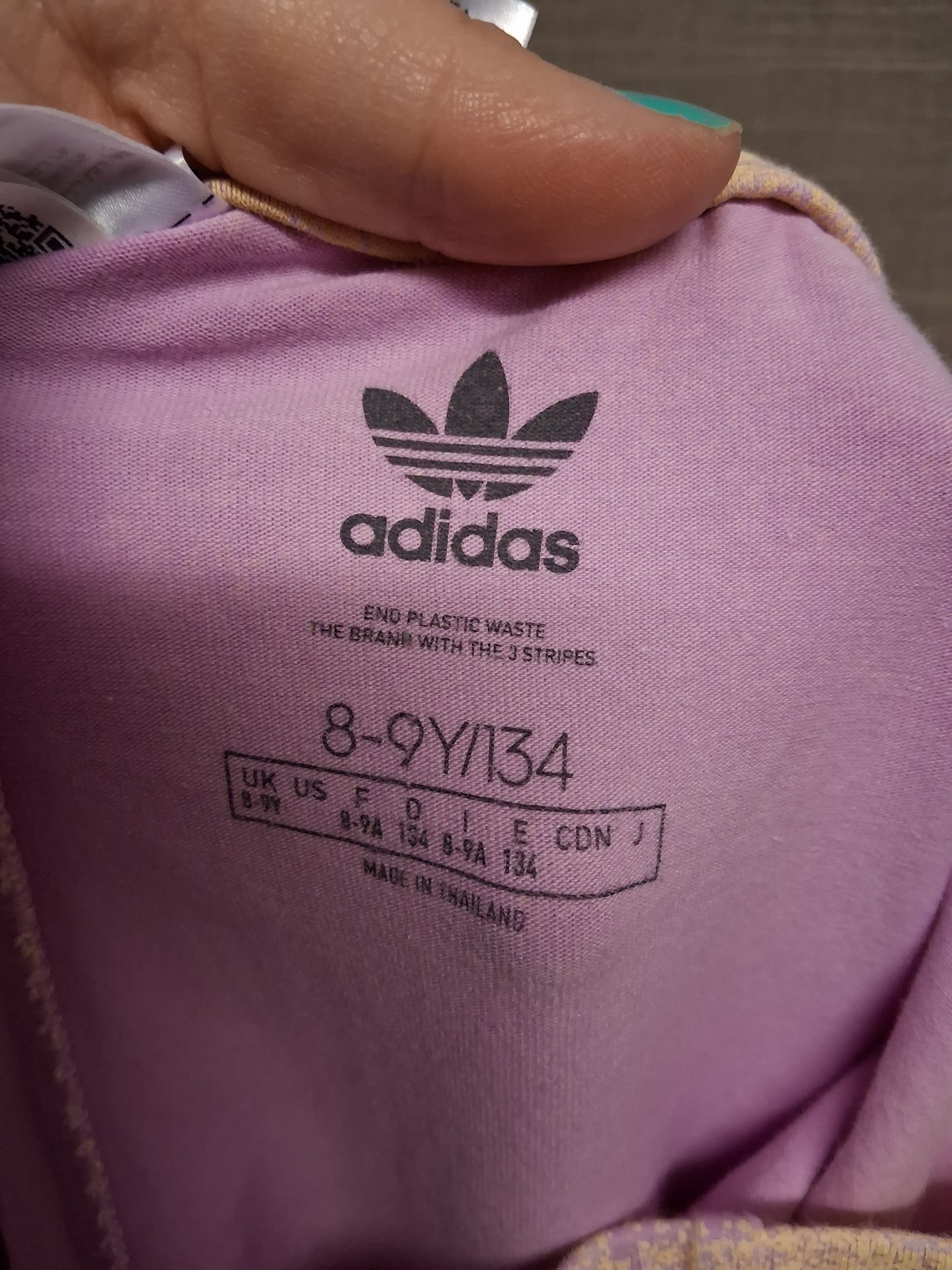 Adidas Lilac Yellow Speckled Leggings Age 8-9 Years