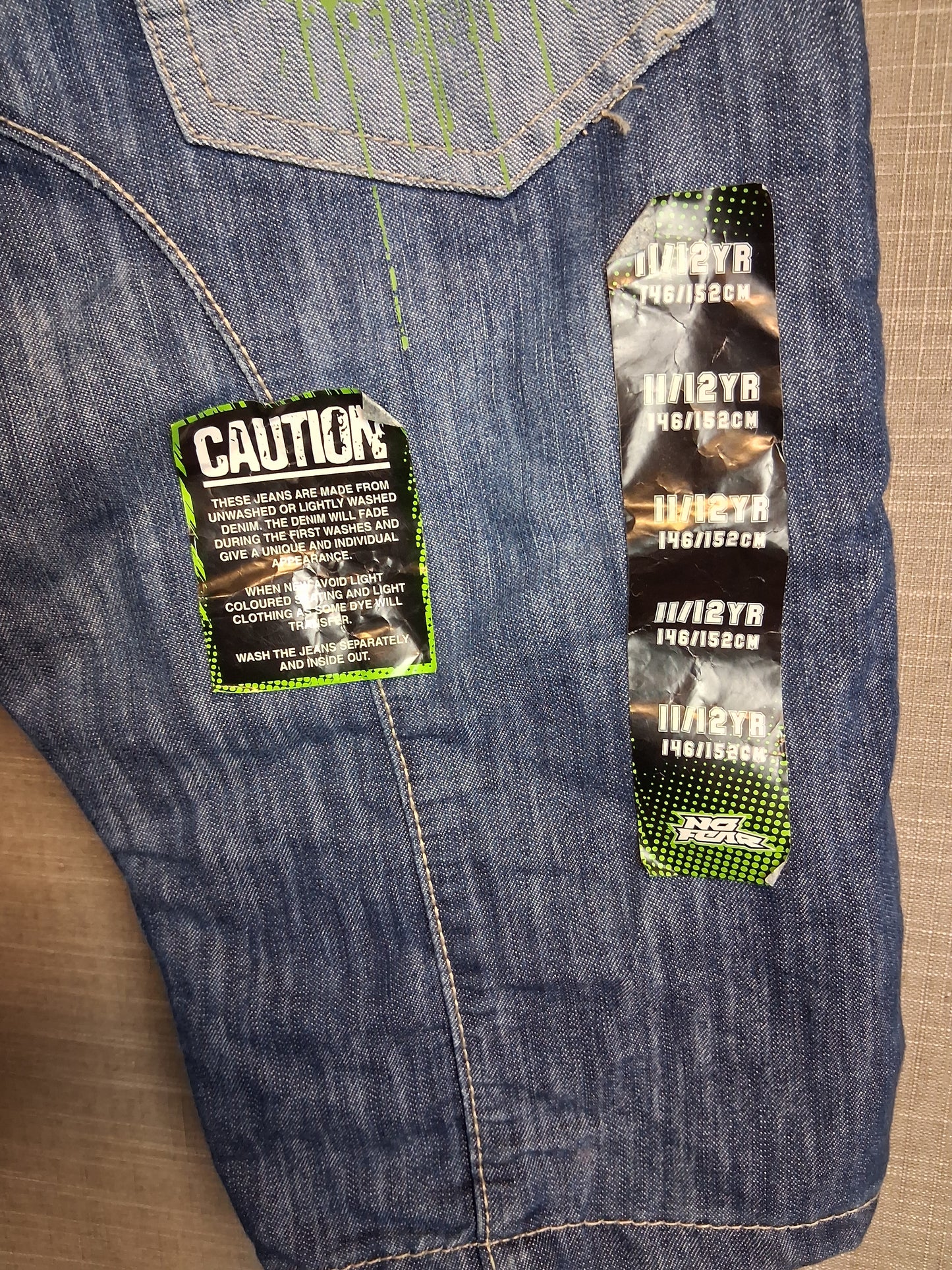 No Fear Boys Blue Denim Short Skorts Age 11-12 Years