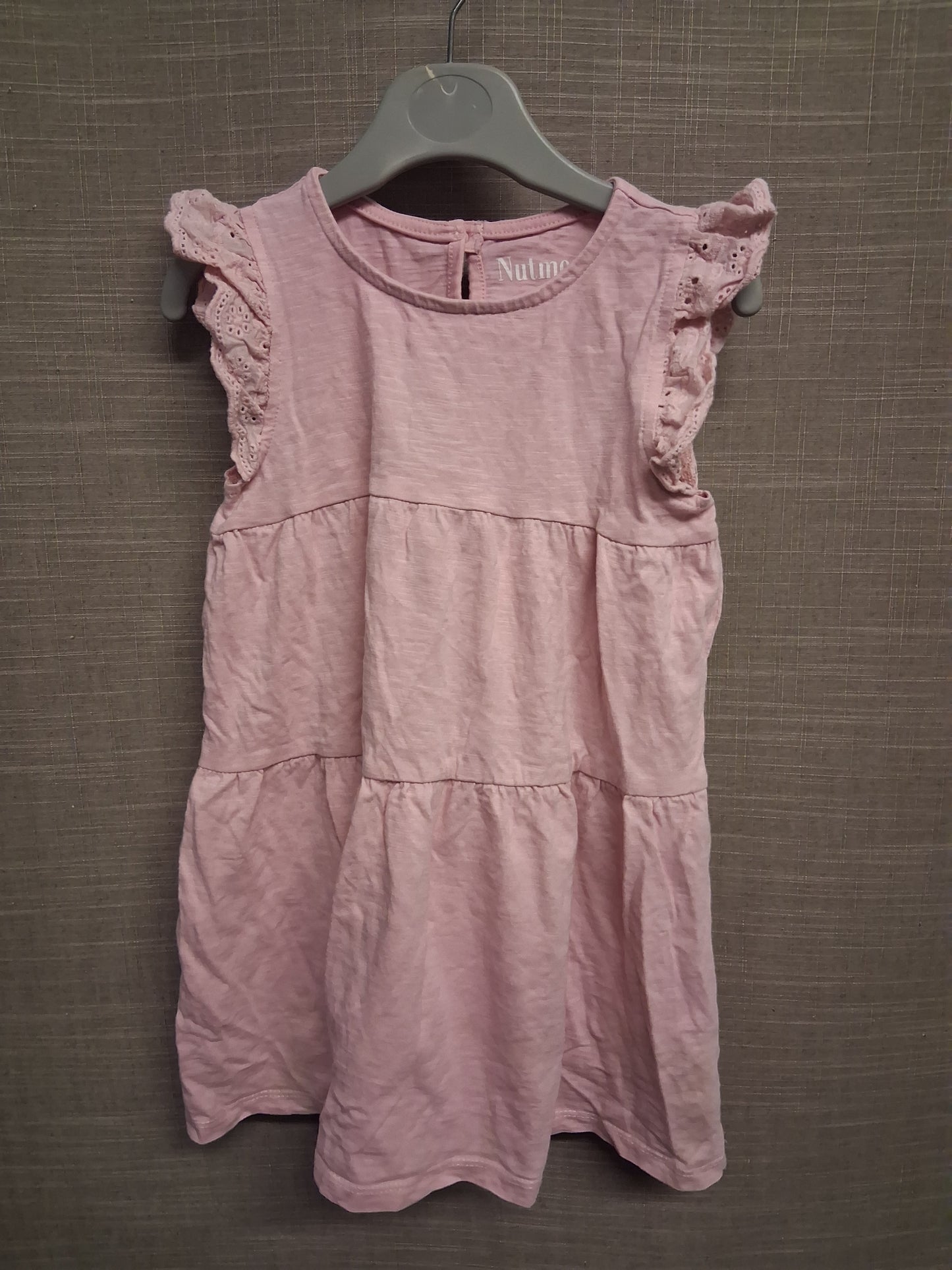 Nutmeg Girls Pink Tiered Jersey Dress Sleeveless Age 2-3 Years
