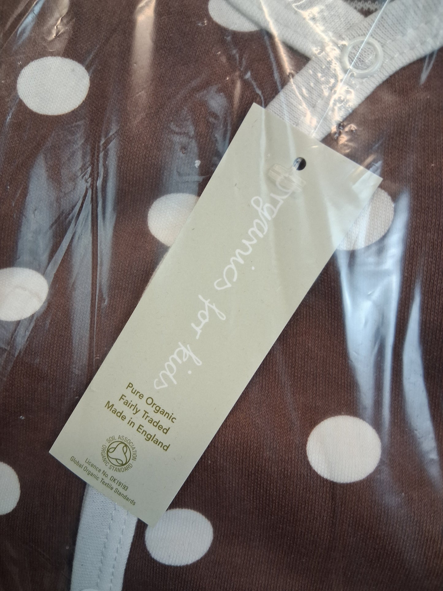 Organics for kids 2 Piece Outfit Top and Trousers Age 0-5 Months Brown & White New