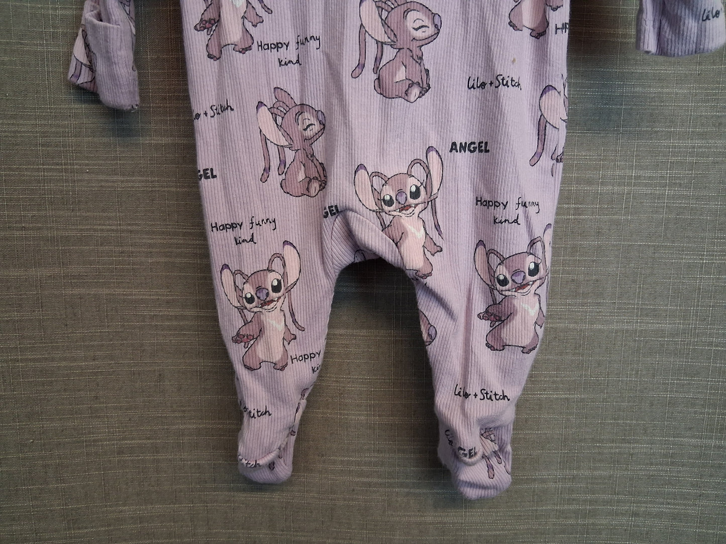 Disney Stitch Lilac Sleepsuit Age Tiny Baby