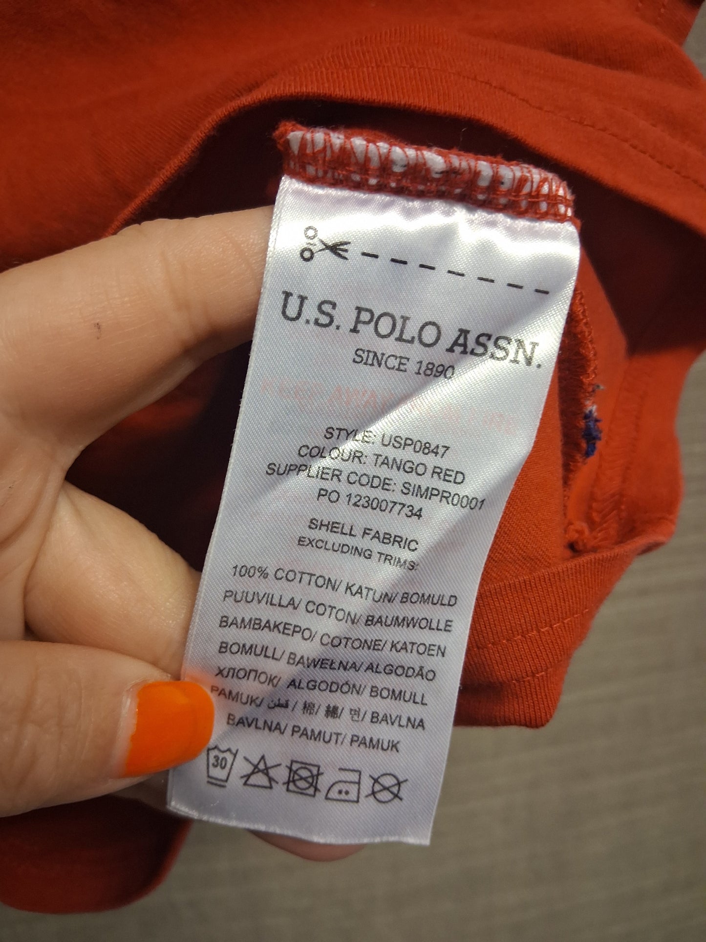 US Polo Assn T-Shirt Red Short Sleeve Jersey Age 18 Months