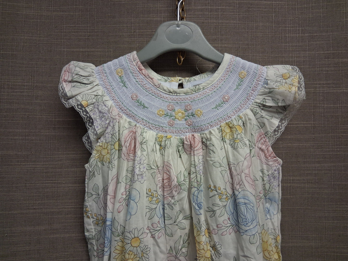 Lil Cactus Girls Floral A Line Dress Short Sleeve 100% Cotton Age 3 Years