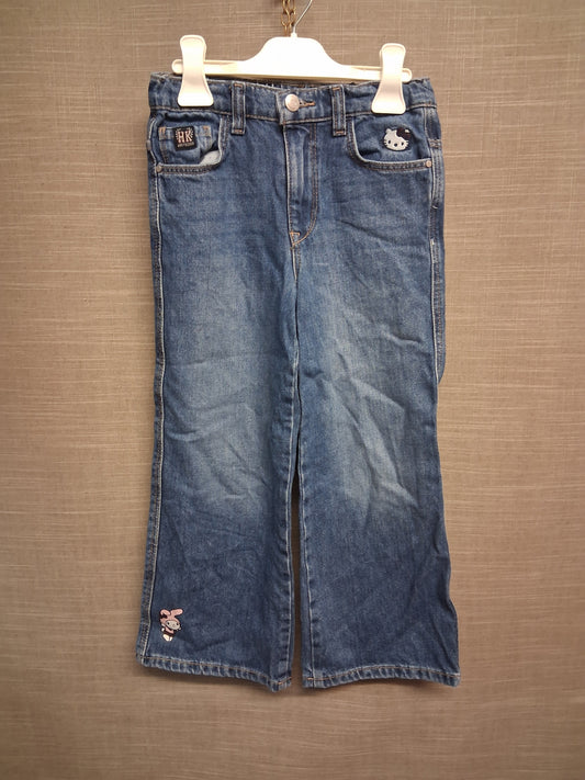 Primark Hello Kitty Blue Denim Wide Leg Jeans Age 6-7 years