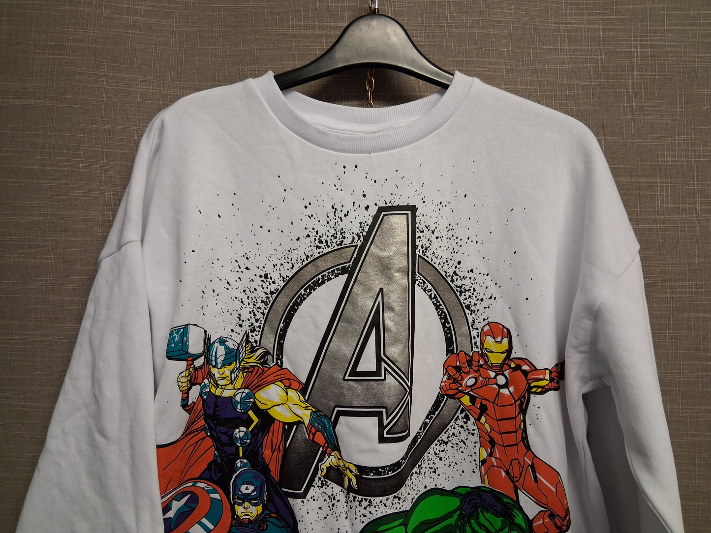F&F Marvel Avengers Sweater Jumper White Age 13-14 Years New
