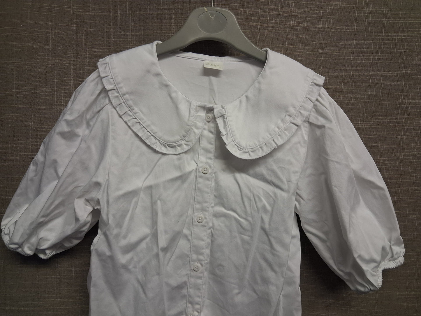 Next Girls White Short Sleeve Peter Pan Collar Blouse Age 10 Years