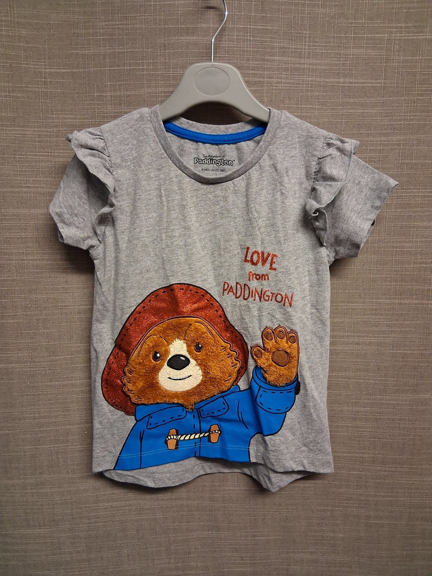 Character World Paddington Bear Grey T-Shirt Age 5 Years