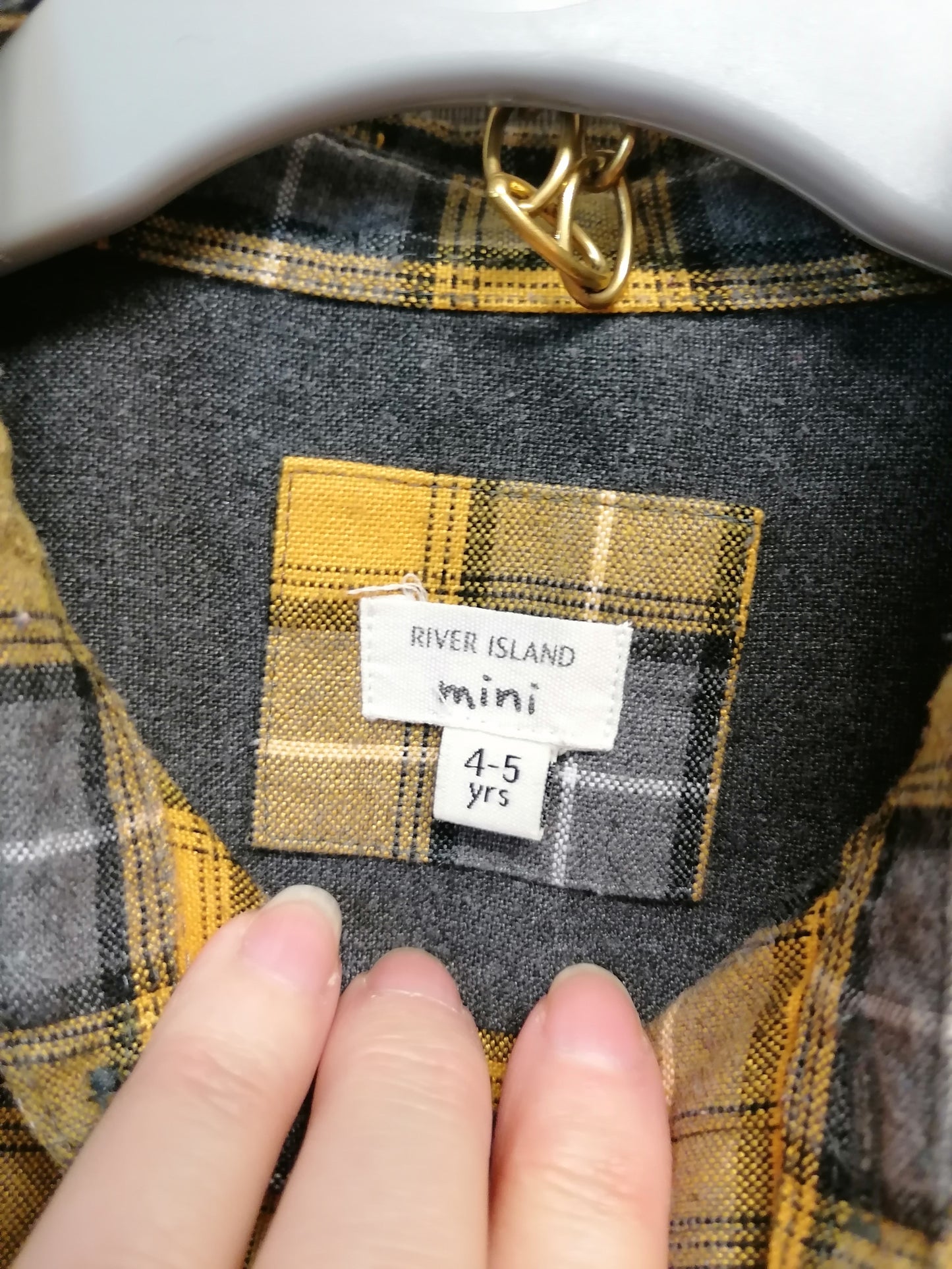 River Island Boys Yellow Check Shirt Age 4-5 Years