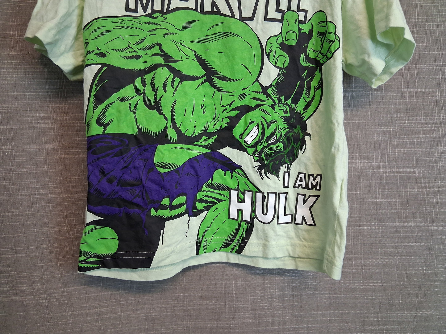 Marvel Boys Hulk T-Shirt Green Short Sleeve Age 4-5 Years
