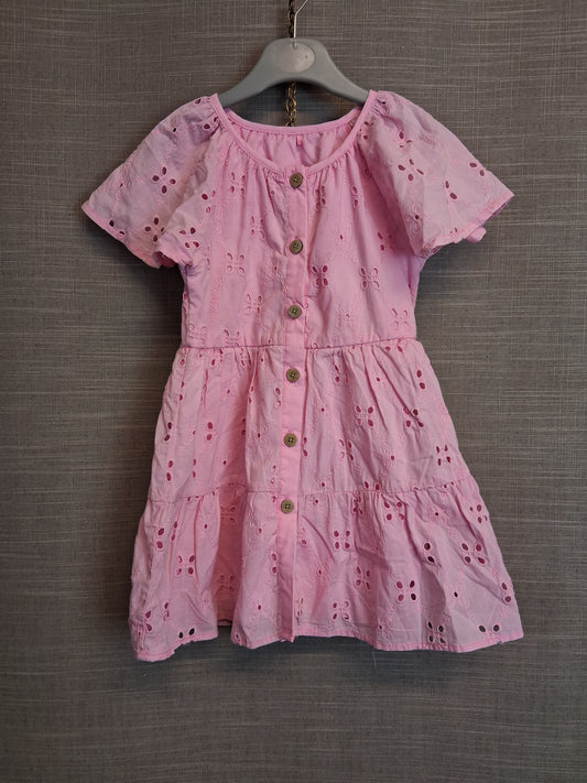 Nutmeg Girls Pink A Line Tiered Dress Age 2-3 Years