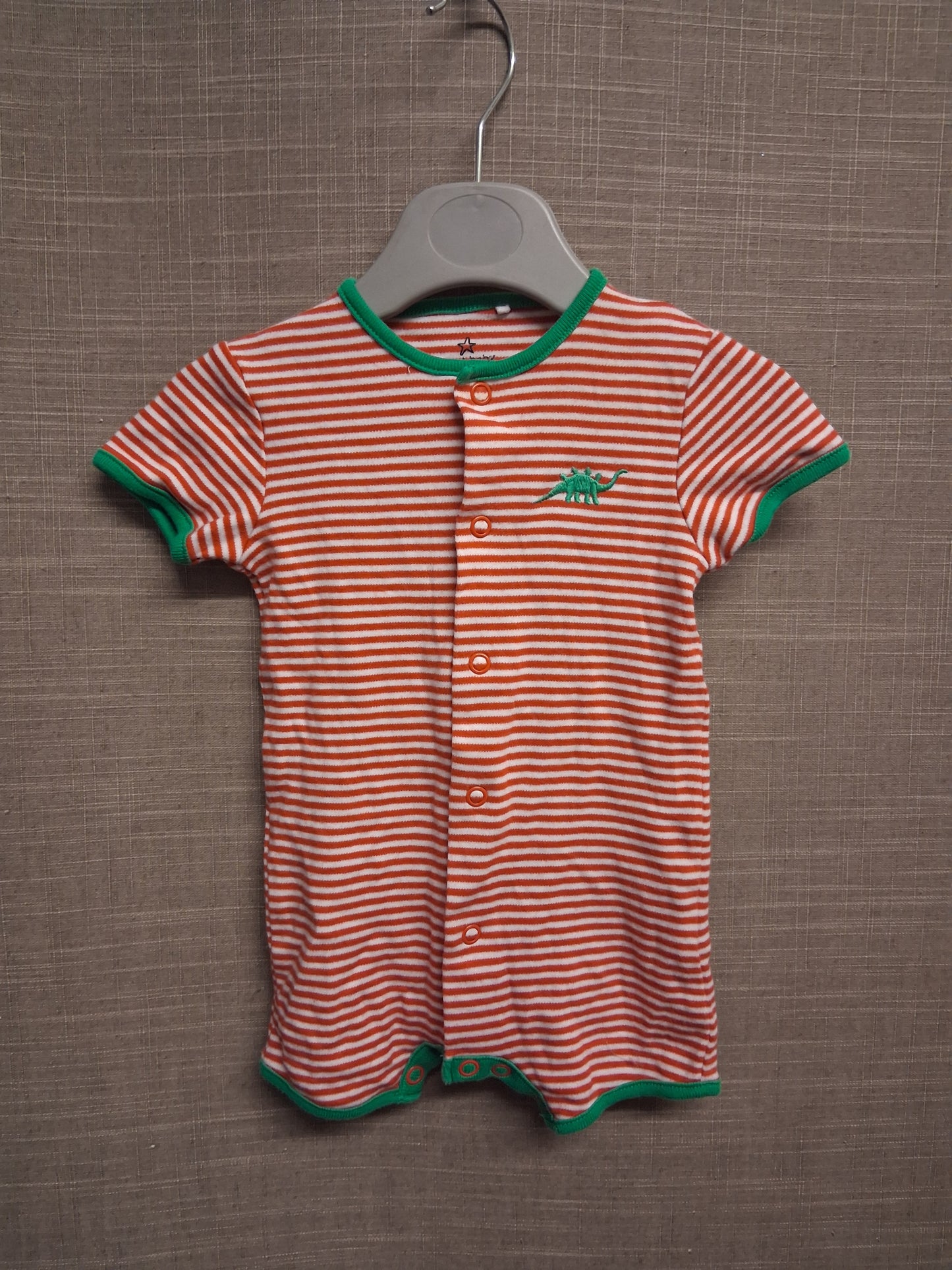 Next Boys Red White Striped Short Sleeve Romper Age 0-3 Months