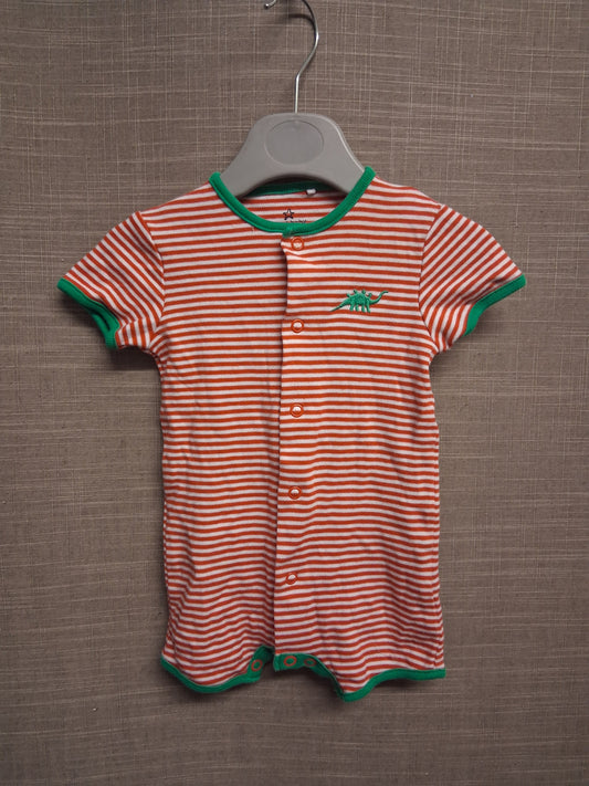 Next Boys Red White Striped Short Sleeve Romper Age 0-3 Months