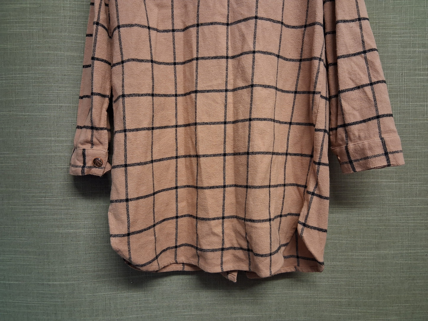 Angel & Rocket Girls Dusky Pink Check Shacket Shirt Dress Age 7 Years