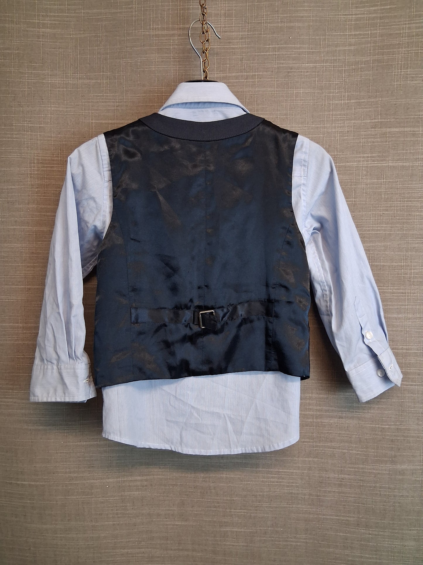 Monsoon Boys 2 Piece Set Shirt & Waistcoat Age 5 Years Blue