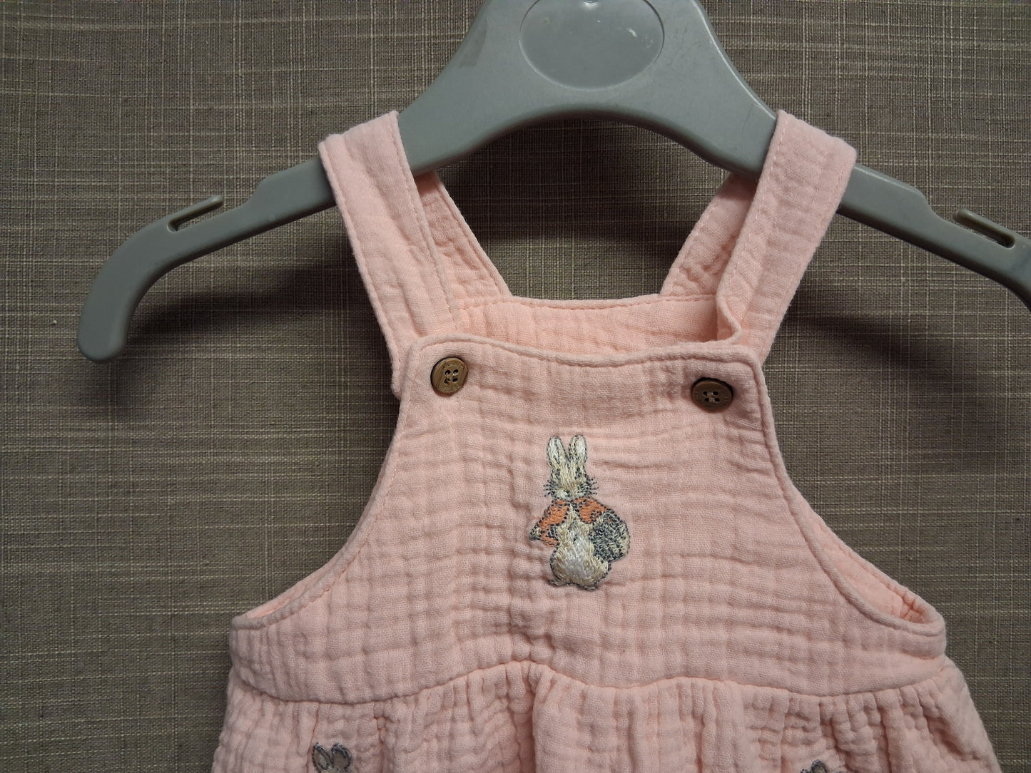 Peter Rabbit Pink Embroidered Pinafore Dress Age 0-3 Months