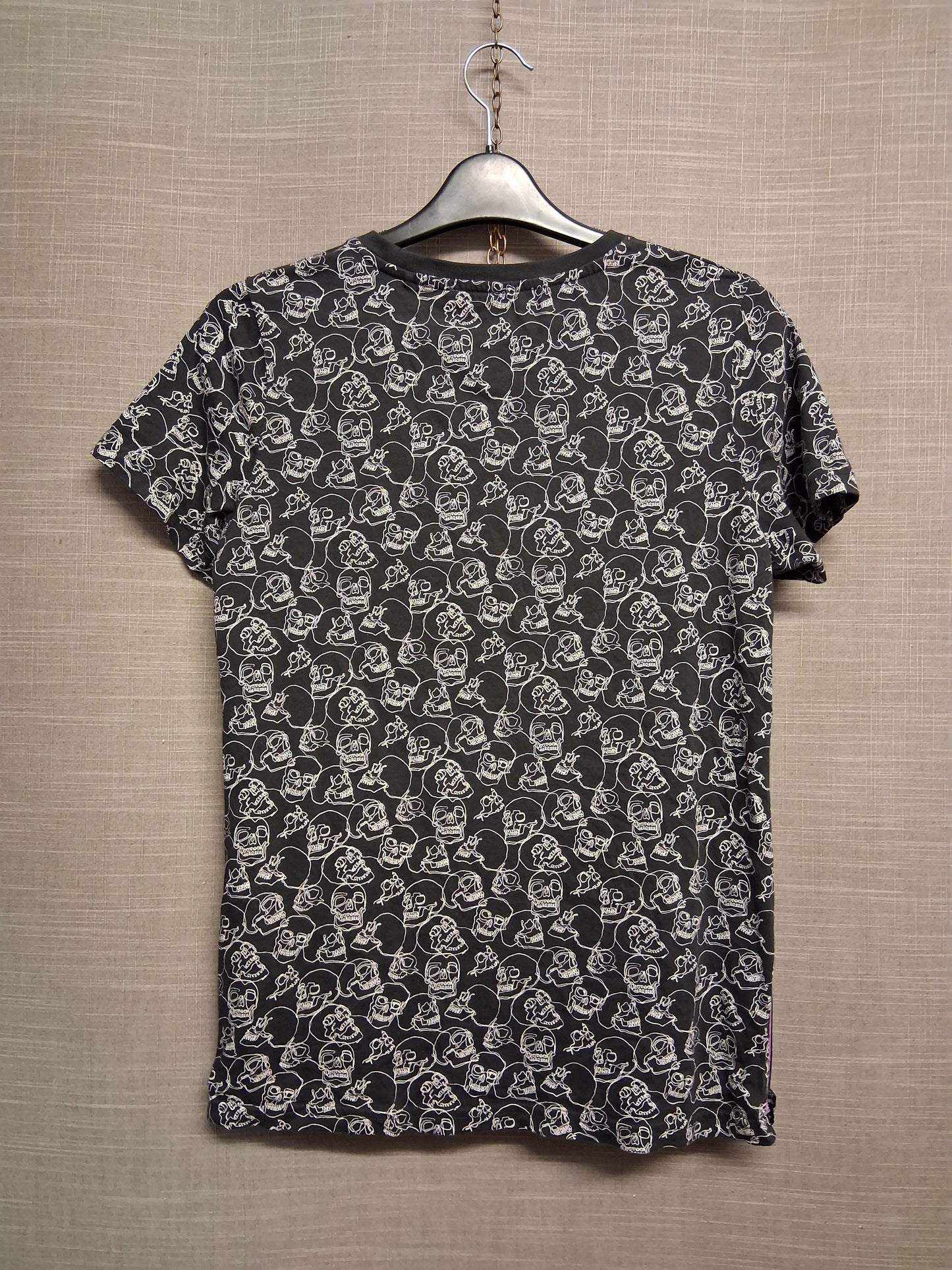 TU Black Grey Skull Print Short Sleeve T-Shirt Diamante Detail Age 13 Years