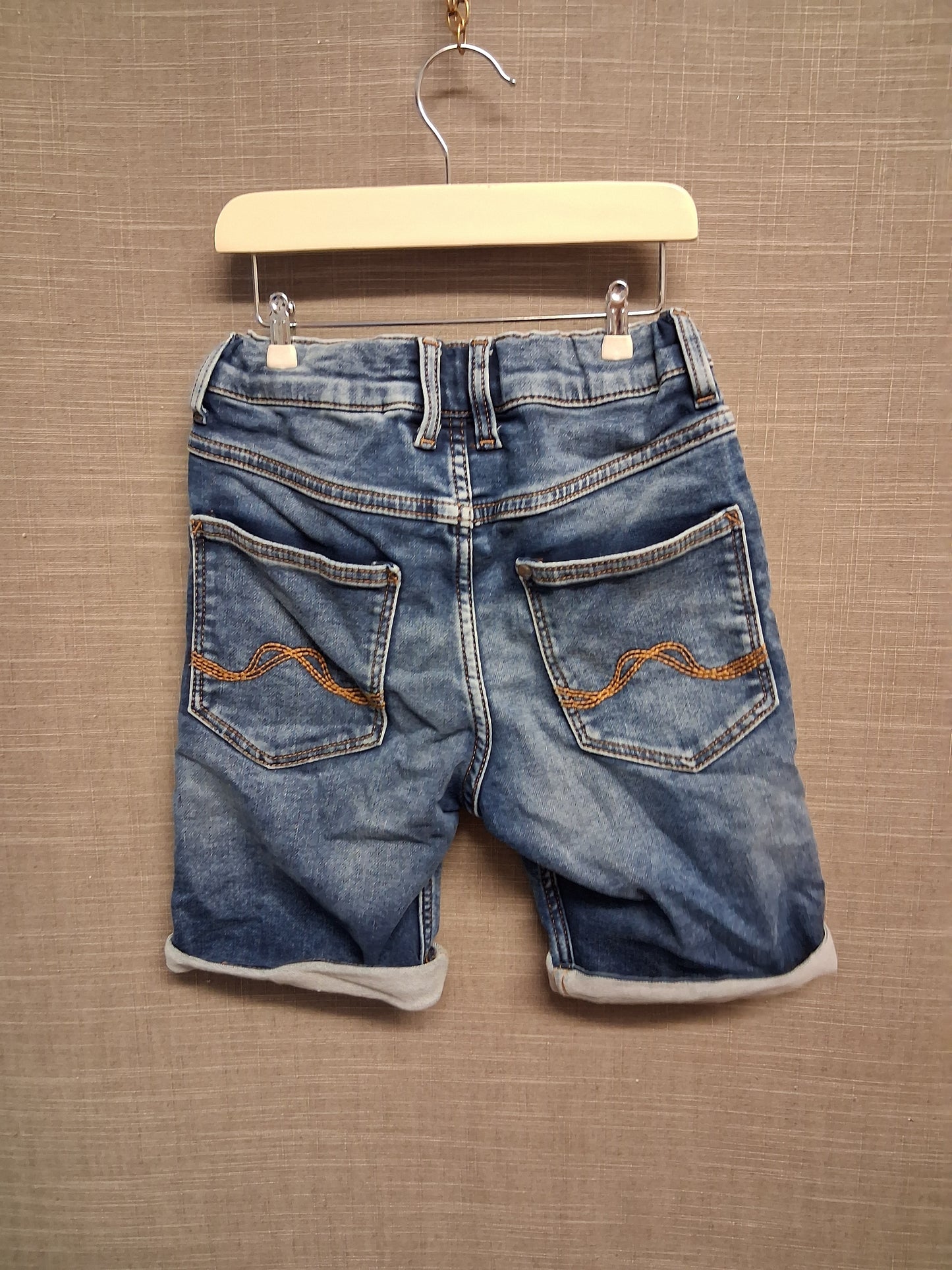 H&M Boys Soft Touch Slim Fit Denim Shorts Age 8-9 Years Adjustable Waist