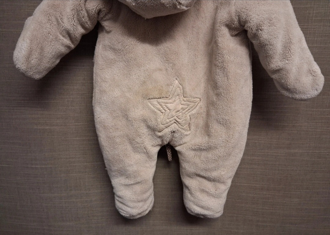 Mama & Papas Unisex Beige Netural Padded Pramsuit Age 3-6 Months