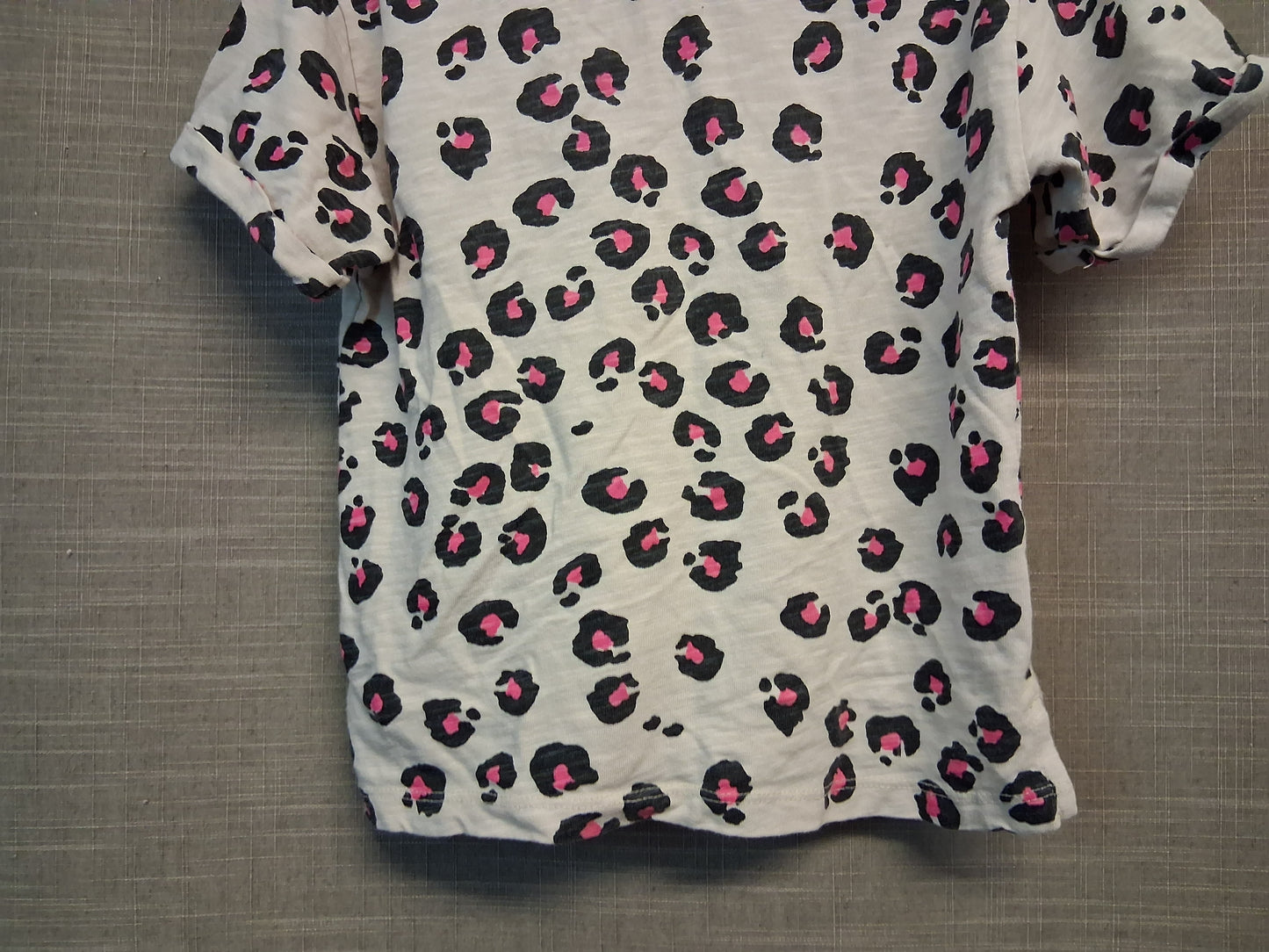 Next Girls Animal Print Cream Short Sleeve T-Shirt Age 5-6 Years