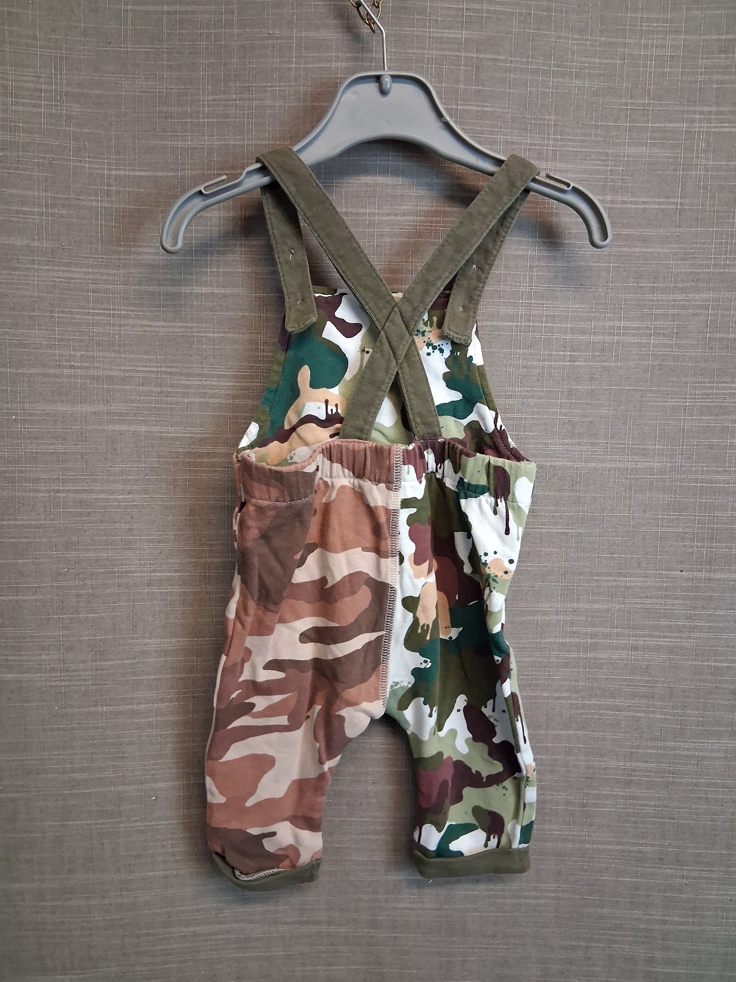 Next Boys Camoflague Jersey Dungarees Romper Age 3-6 Months