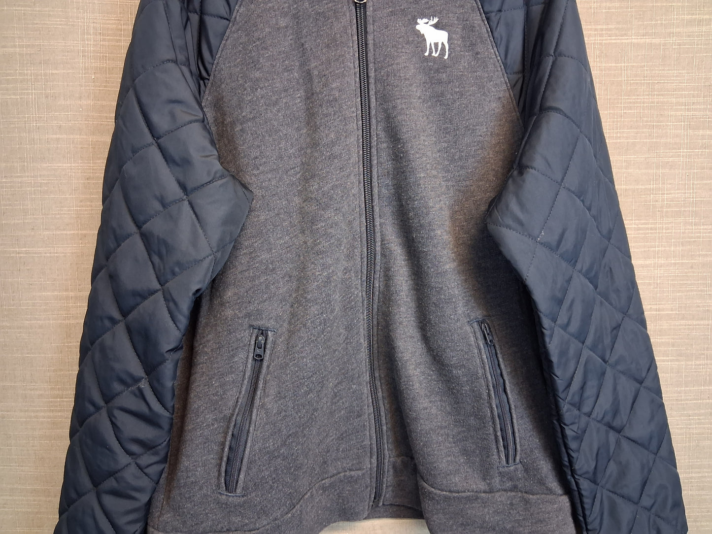 Abercrombie Kids Boys Blue Full Zip Jacket Quilted Sleeve Age 13-14 Years