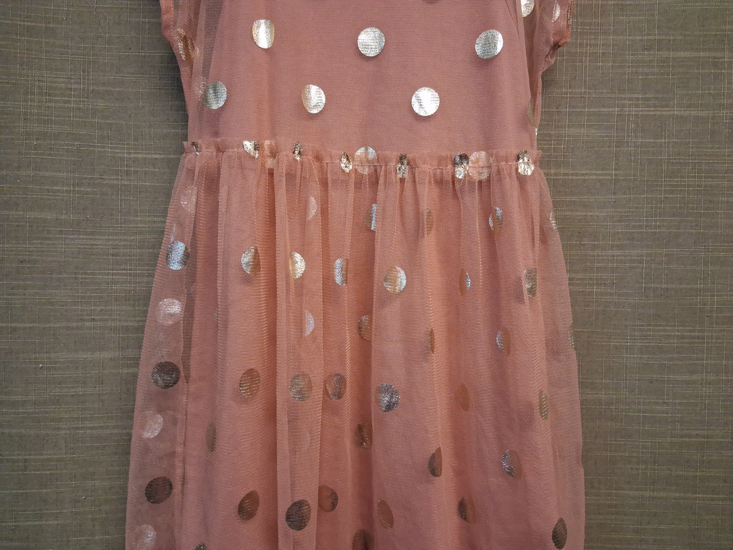 George Girls Pink Gold Spotty Dress Short Sleeve Age 5-6 Years