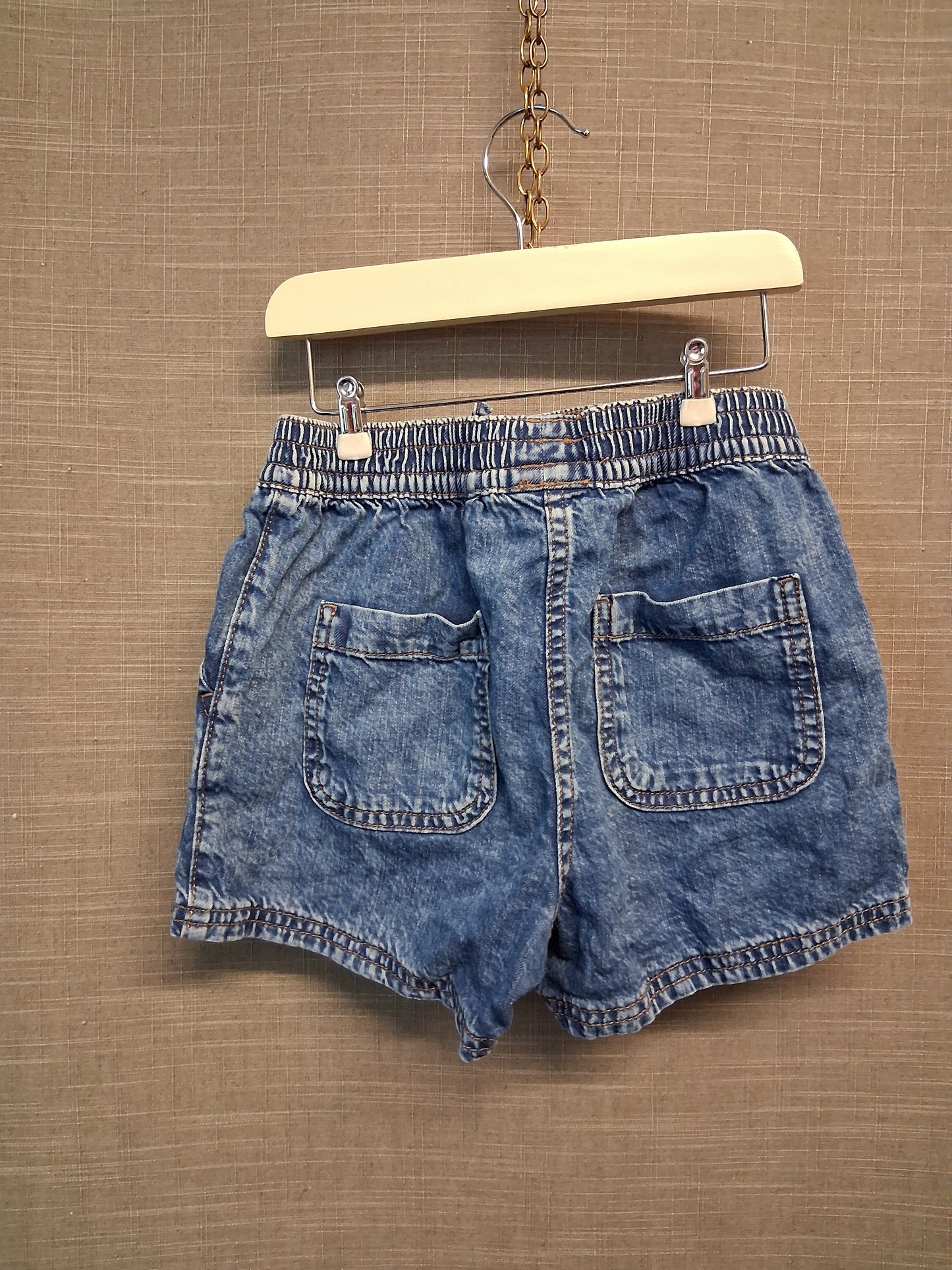 Next Girls Blue Denim Shorts Elastic Waist 6 Years