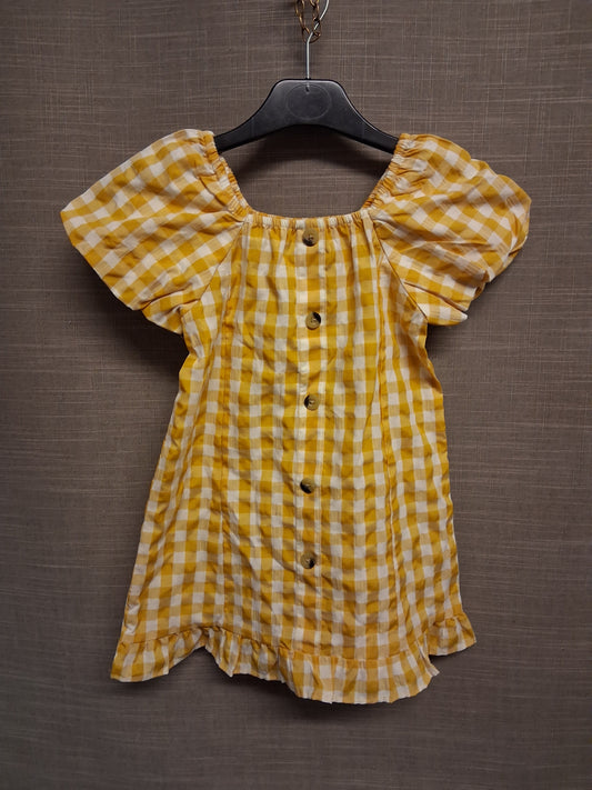 Primark Girls Yellow Gingham Dress Age 2-3 Years