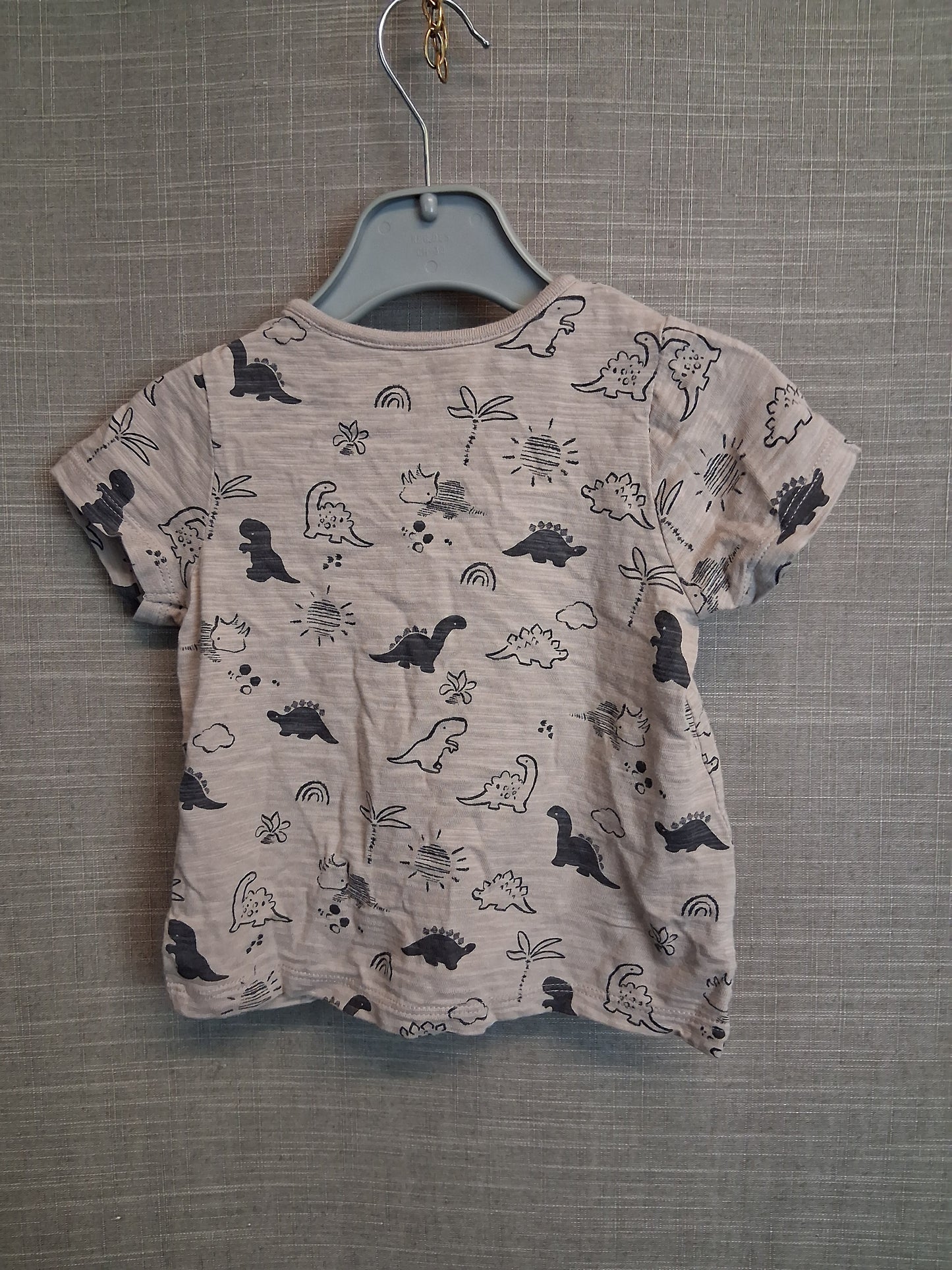 Next Boys Beige Dinosaur T-Shirt Age 6-9 Months