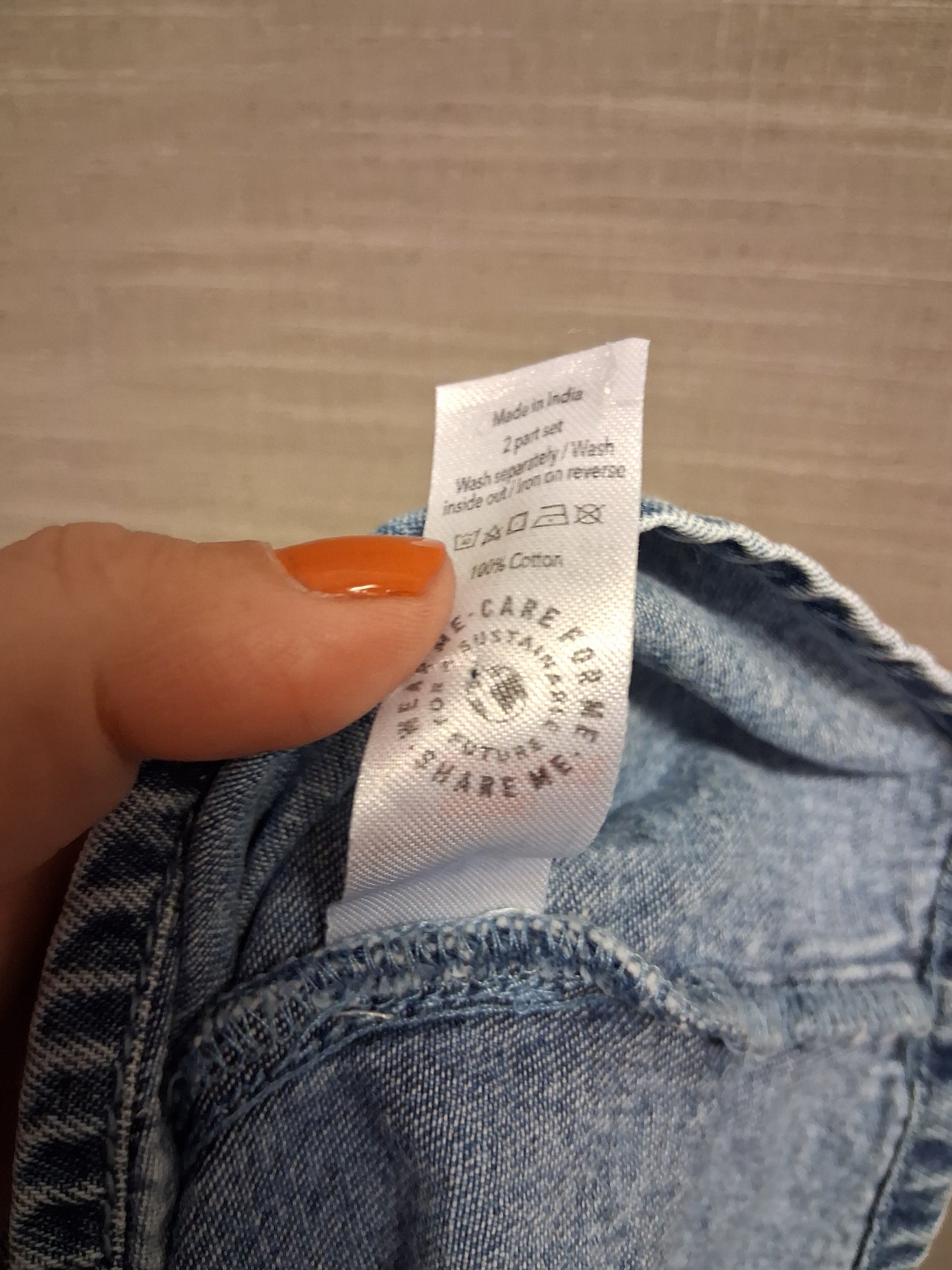 George Girls Blue Denim Pinafore Dress Age 9-12 Months