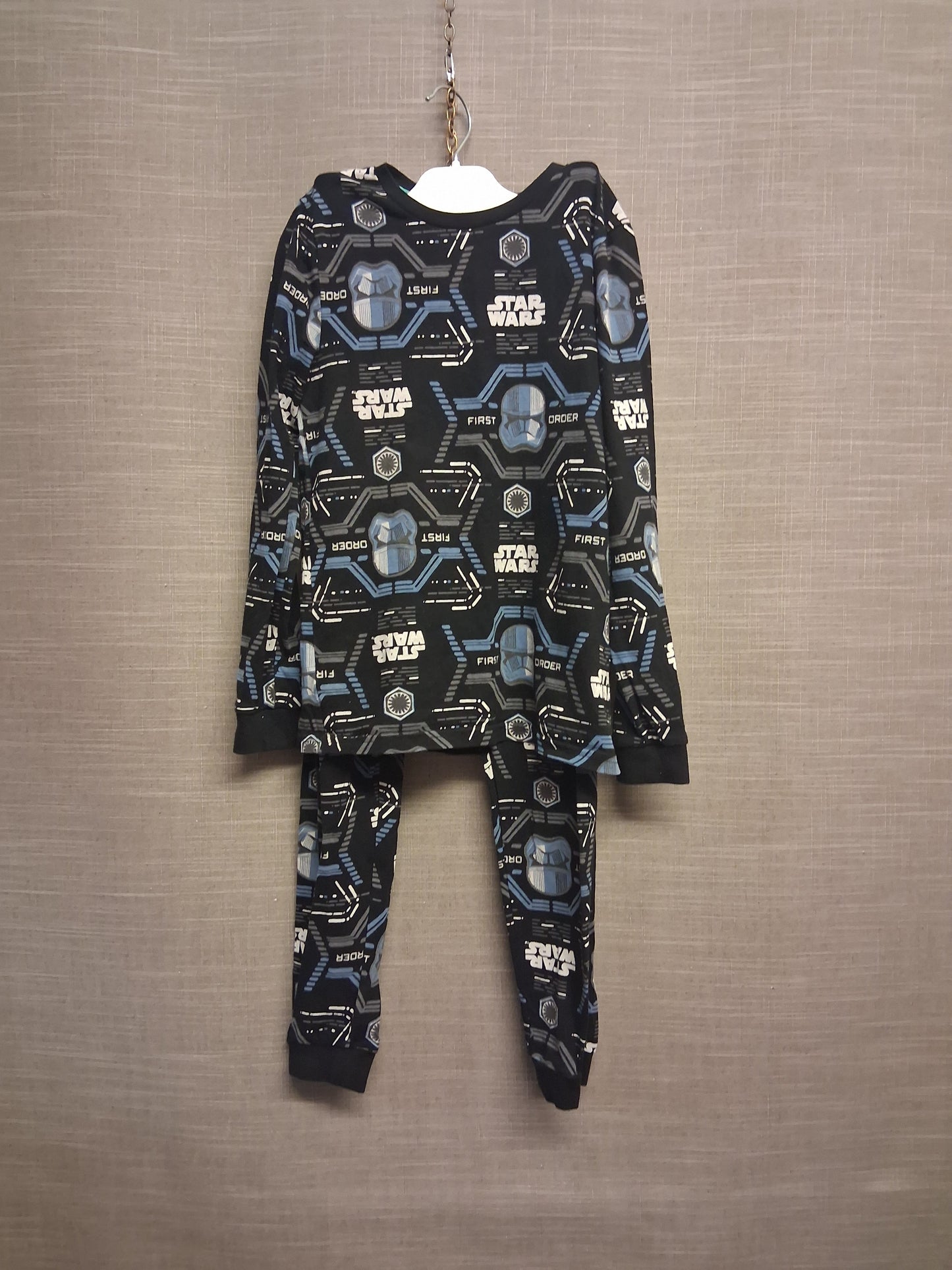 Marks & Spencer Boys Star Wars Black 2 Piece Pyjamas PJs Set Age 7-8 Years