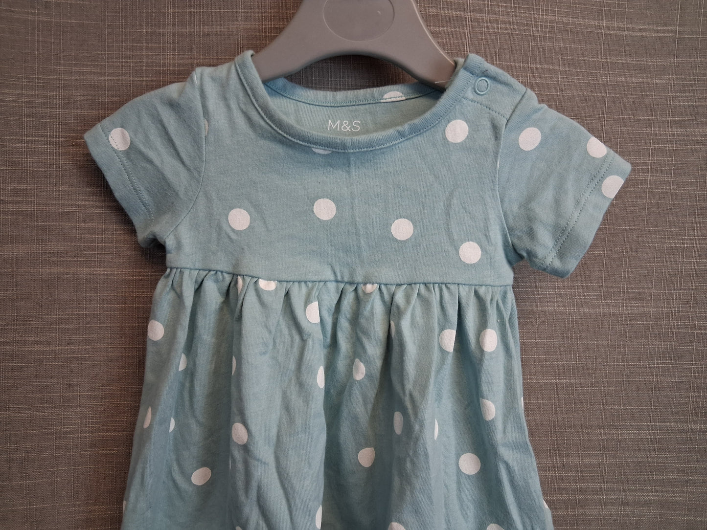 Marks and Spencer Girls Green Spotty Jersey Age 0-3 Months New