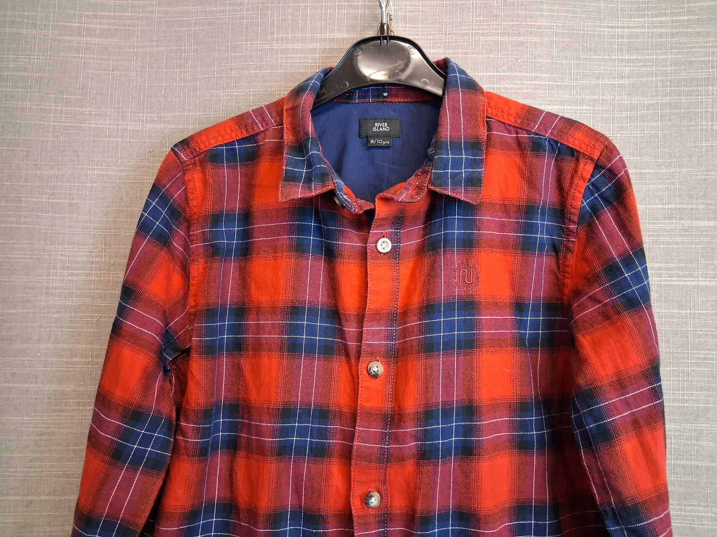 River Island Red Check Shirt Long Sleeve Age 9-10 Years