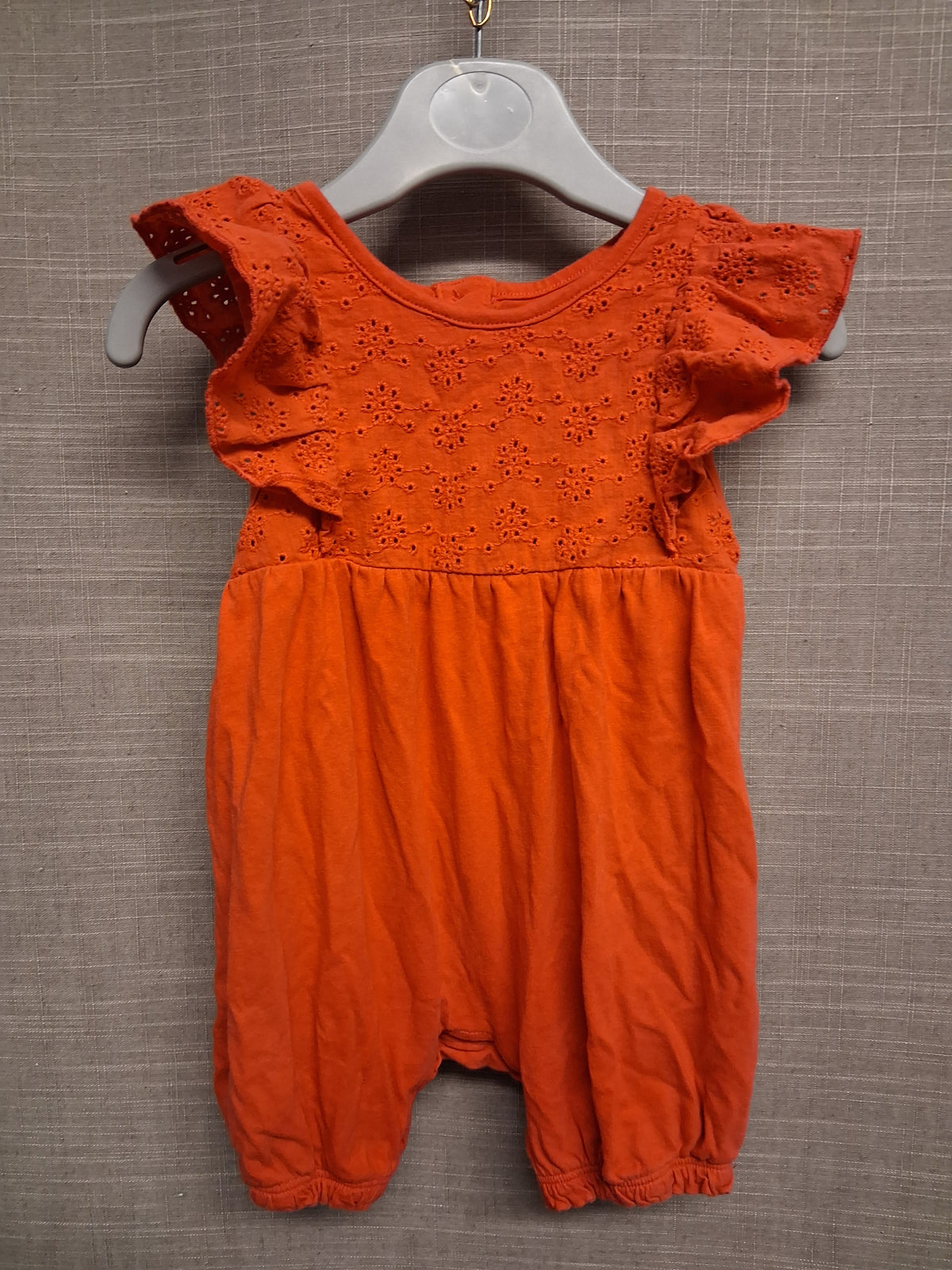 Matalan Girls Red Jersey Sleeveless Romper Age 6-9 Months