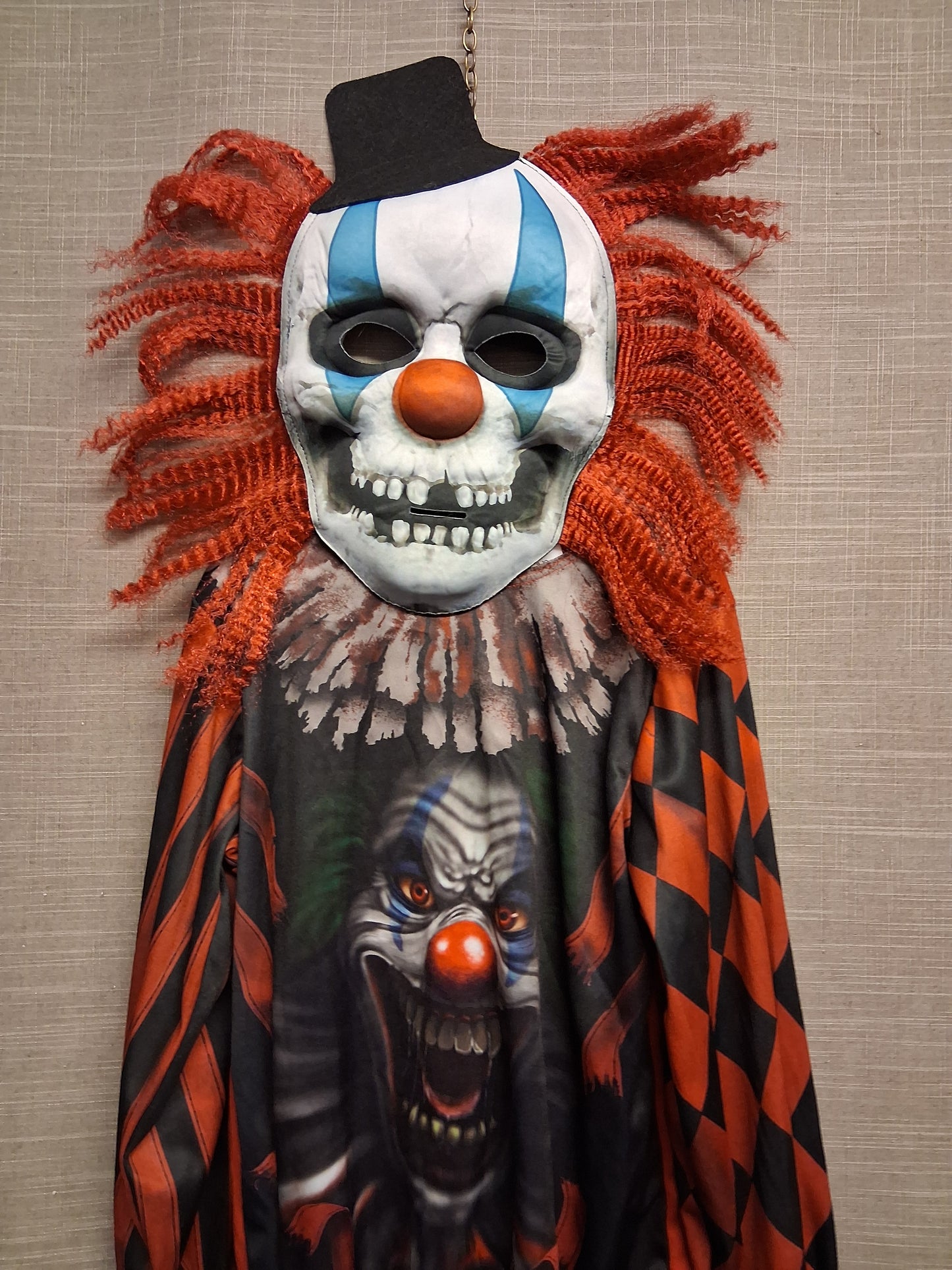 TU Scary Clown Red Black 3 Piece Costume Age 9-10 Years