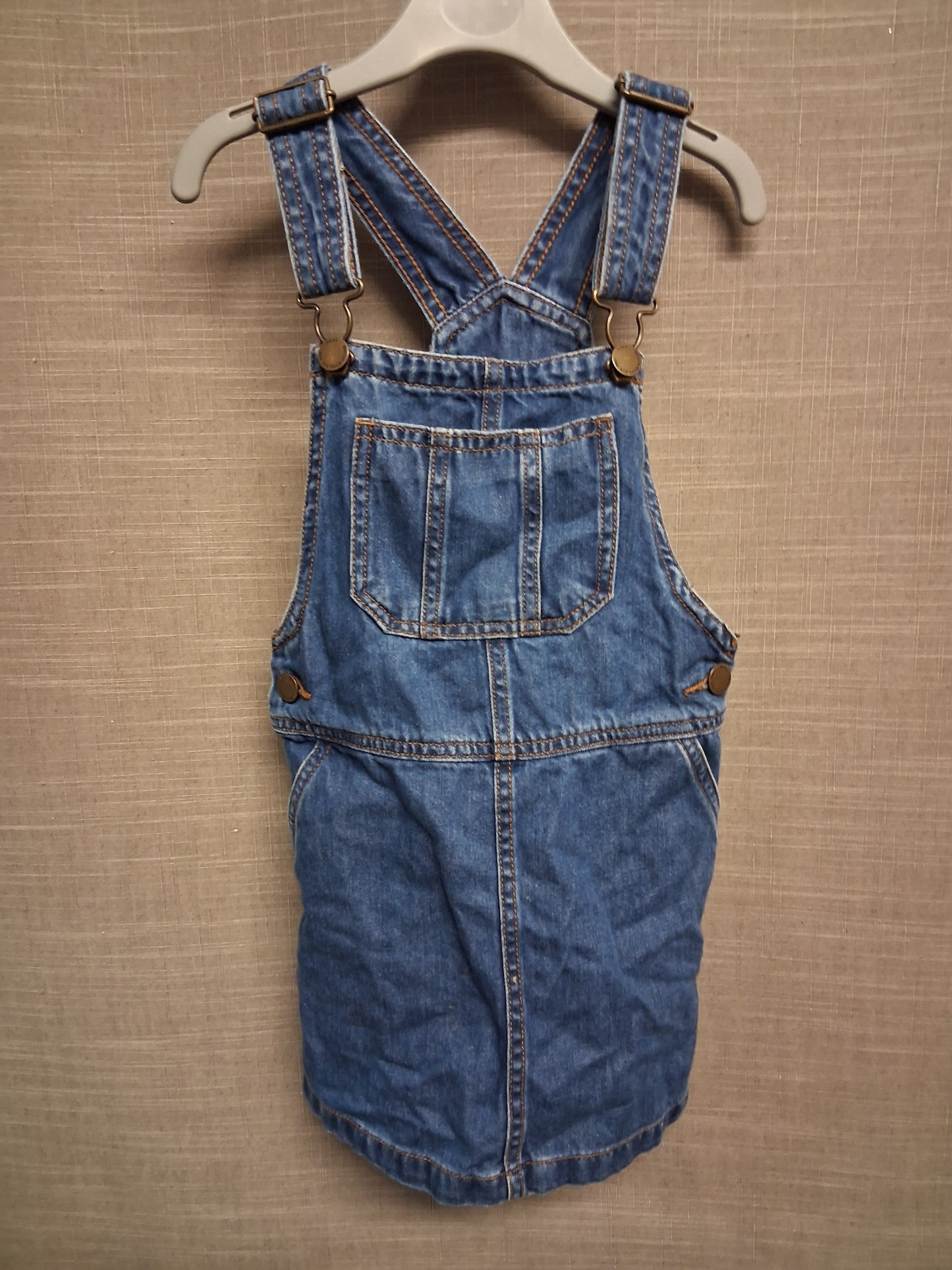 Next Girls Blue Denim Pinafore Dress Age 8 Years