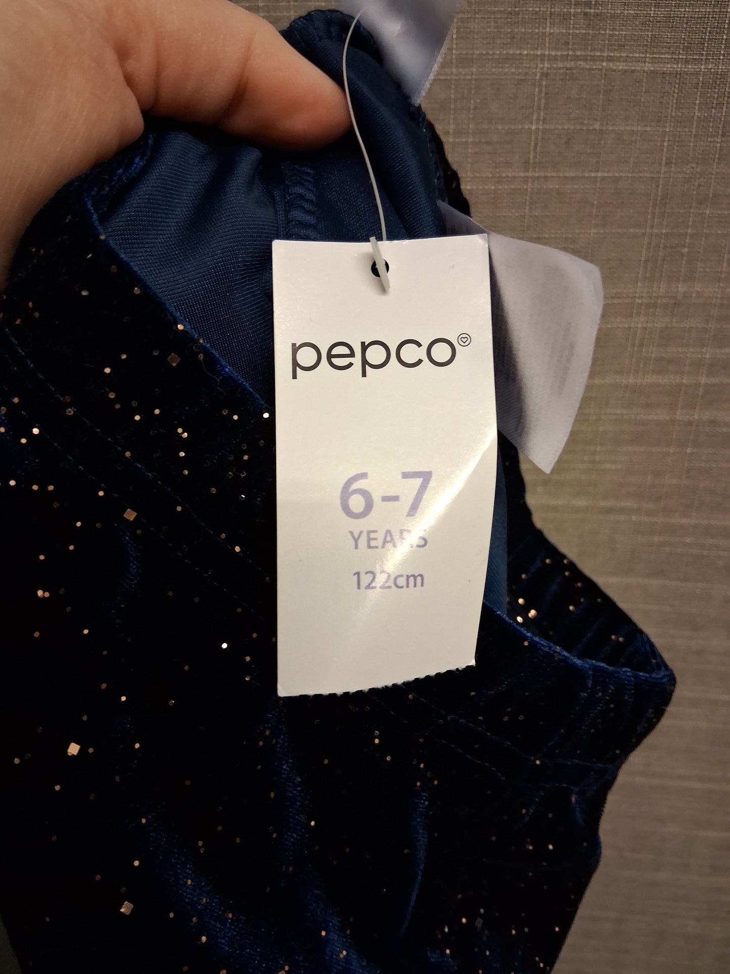 PepCo Girls Velour Navy Blue Glitter Leggings Age 6-7 Years New