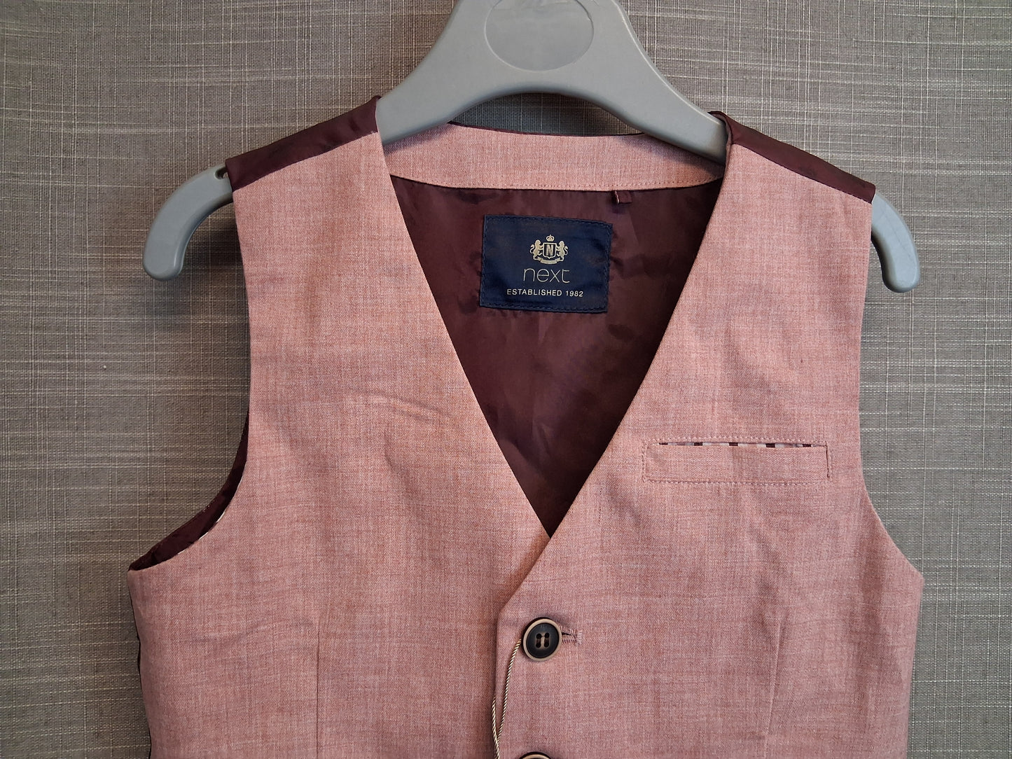 Next Boys Pink Salmon Waistcoat Vest Age 3-4 Years
