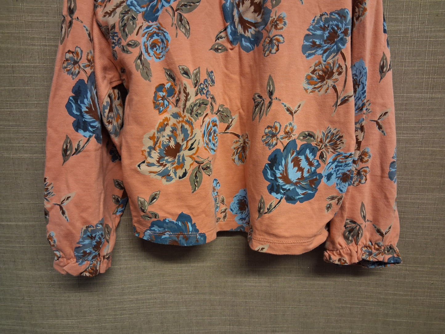 Next Girls Peach Floral Peter Pan Collar Sweater Jumper Age 3-4 Years