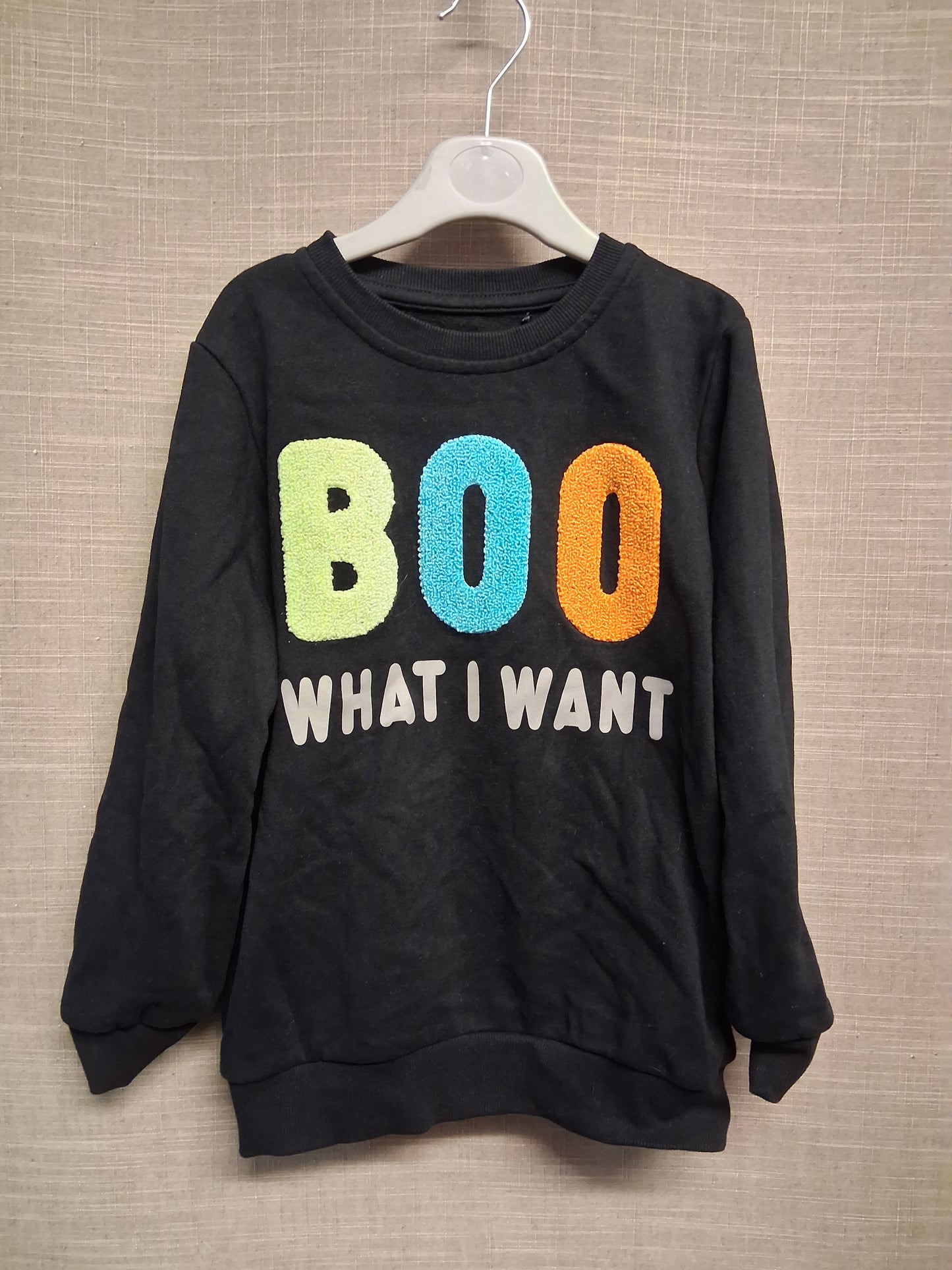 George Halloween Black 'Boo What I Want' Sweater Age 6-7 Years