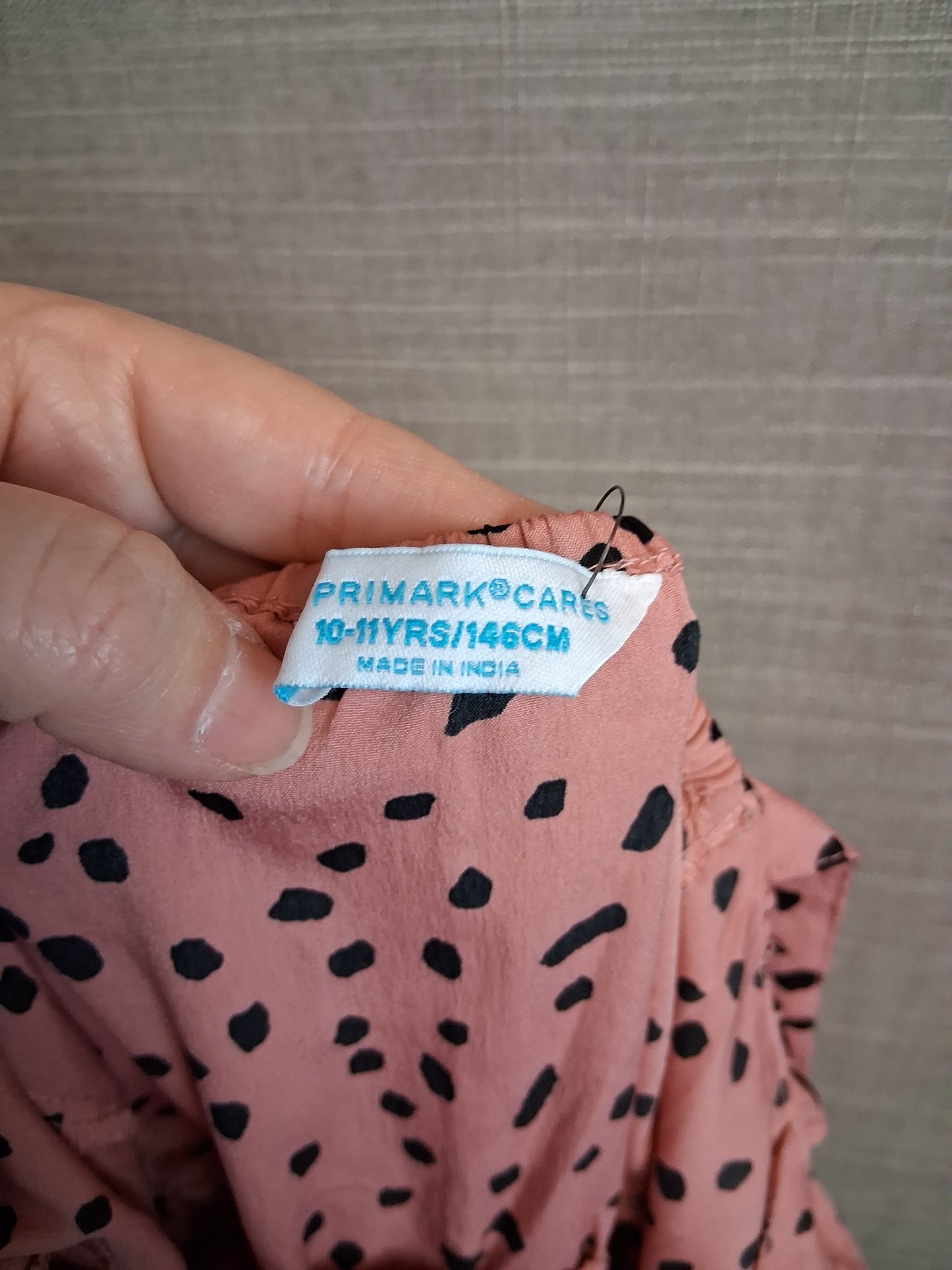 Primark Girls Pink Spotty Playsuit Age 10-11 Years