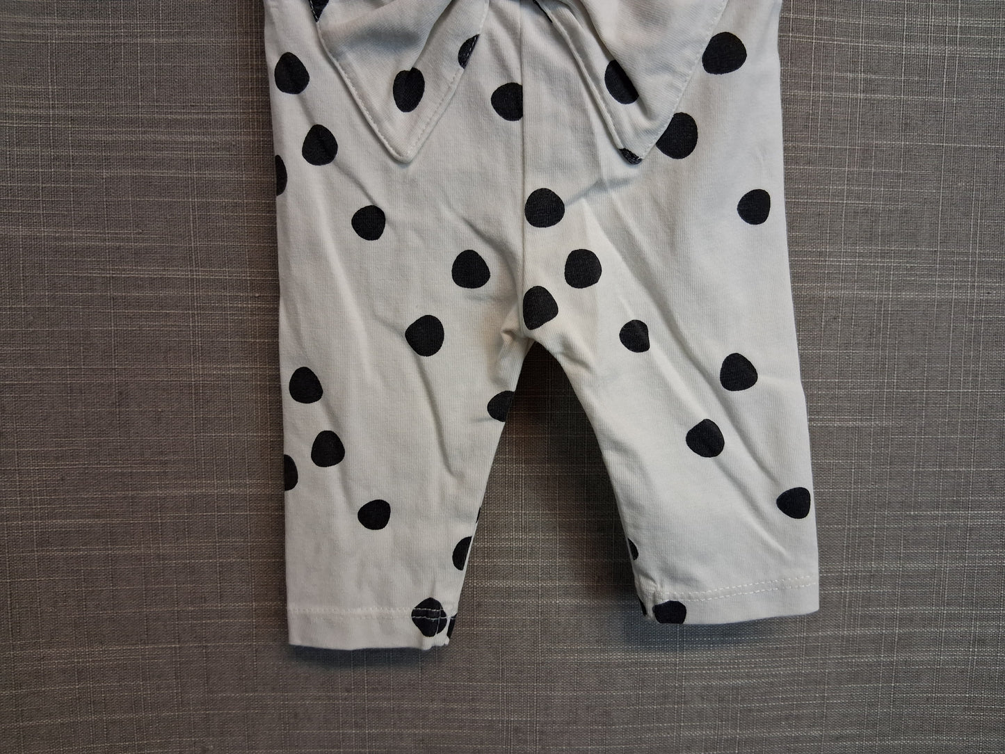 TU Girls White Black Spotty Bow Back Leggings Age Tiny Baby