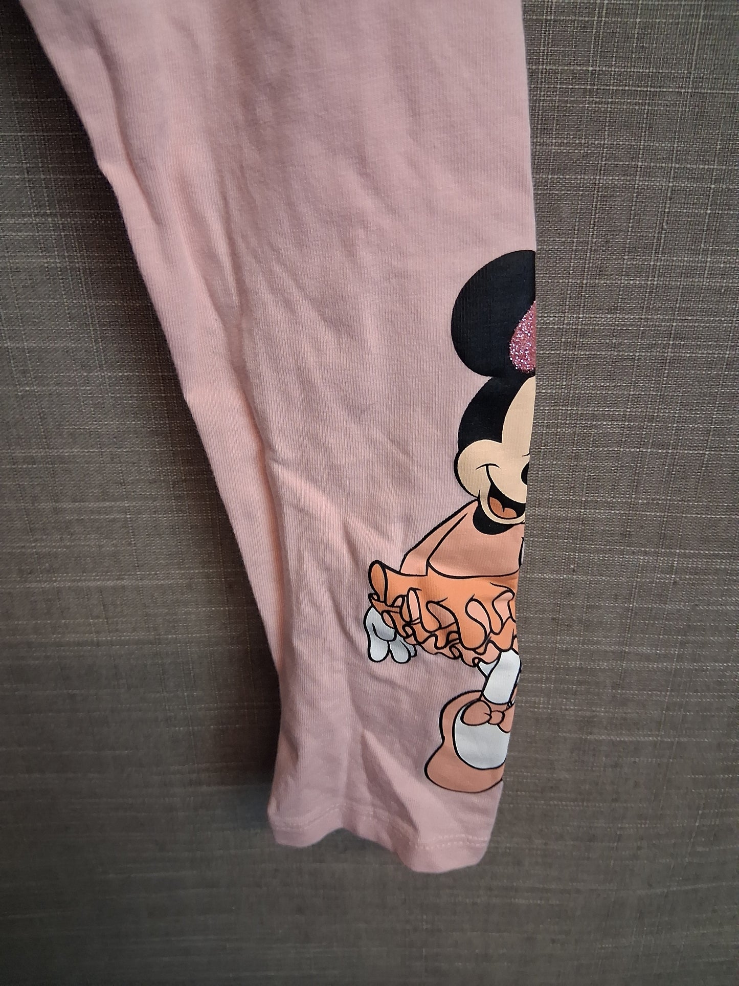 F&F Girls Minnie Mouse Leggings Pink Age 5-6 Years