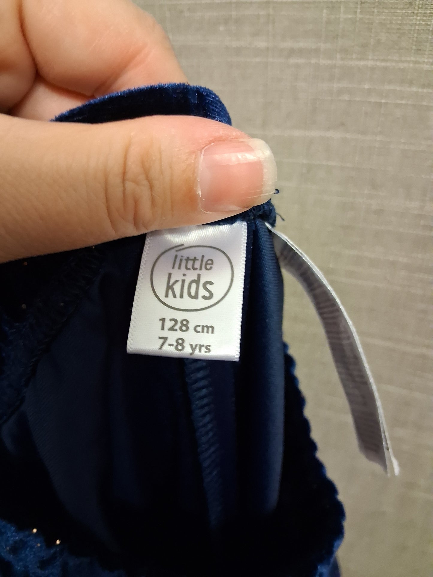Little Kids Girls Blue Velour Glitterly Age 7-8 Years