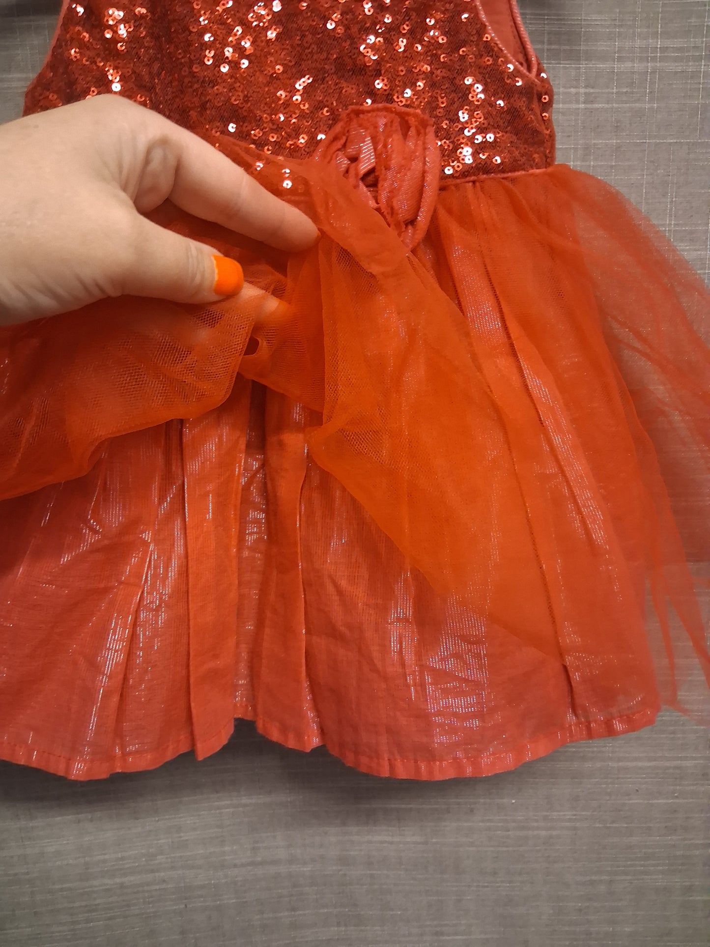 Mothercare Girls Red Sequin Party Dress Age 6-9 Months