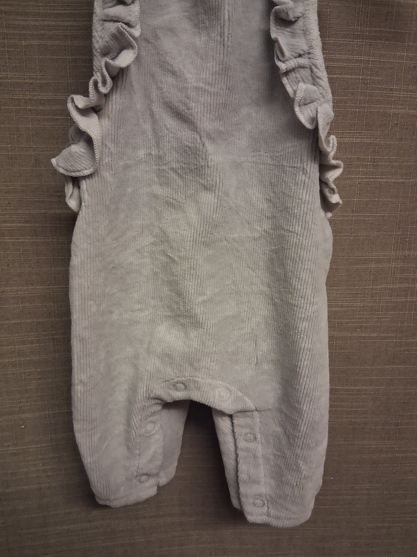 Next Girls Soft Grey Velour Dungarees Age 0-3 Months