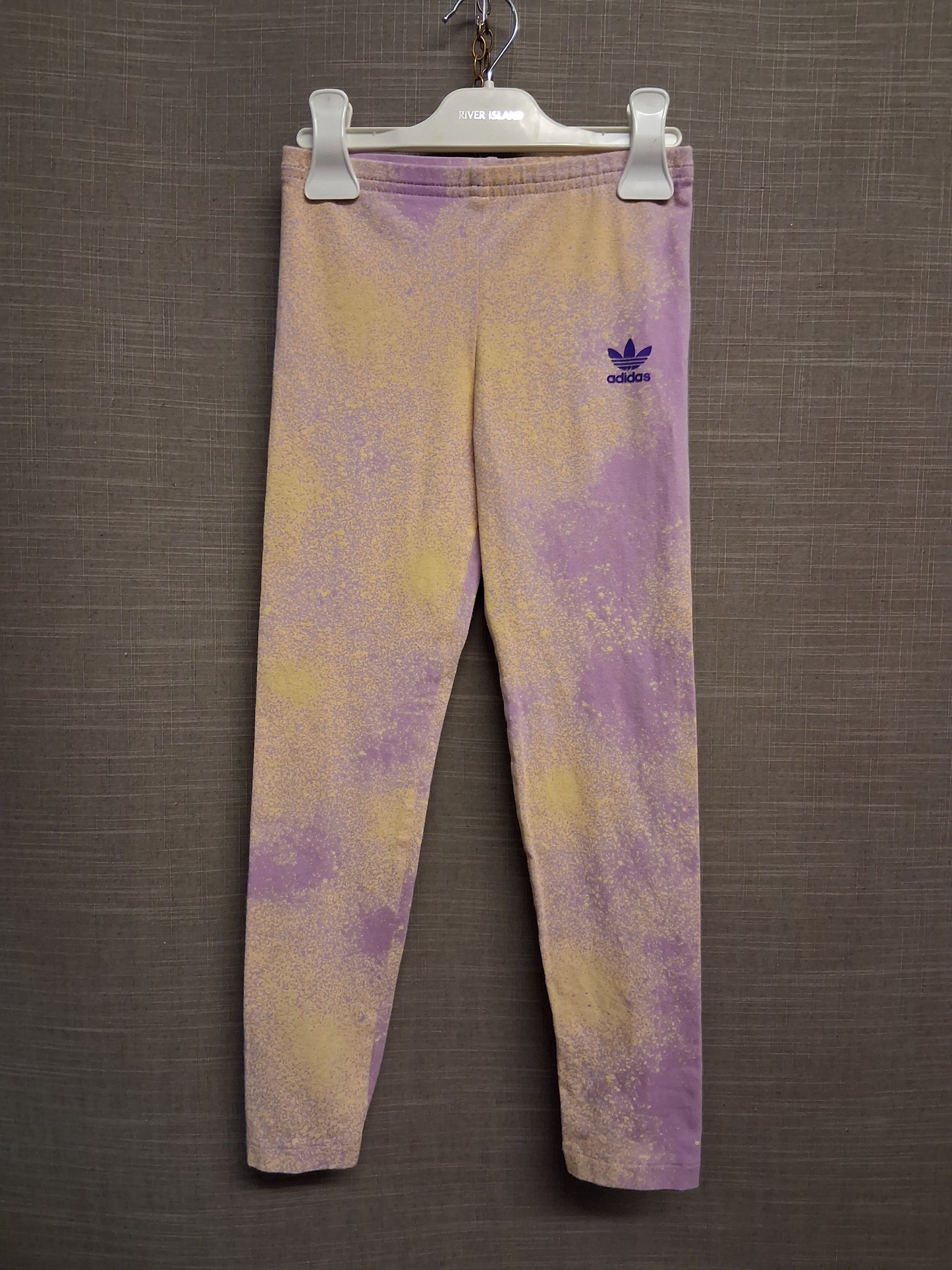 Adidas Lilac Yellow Speckled Leggings Age 8-9 Years