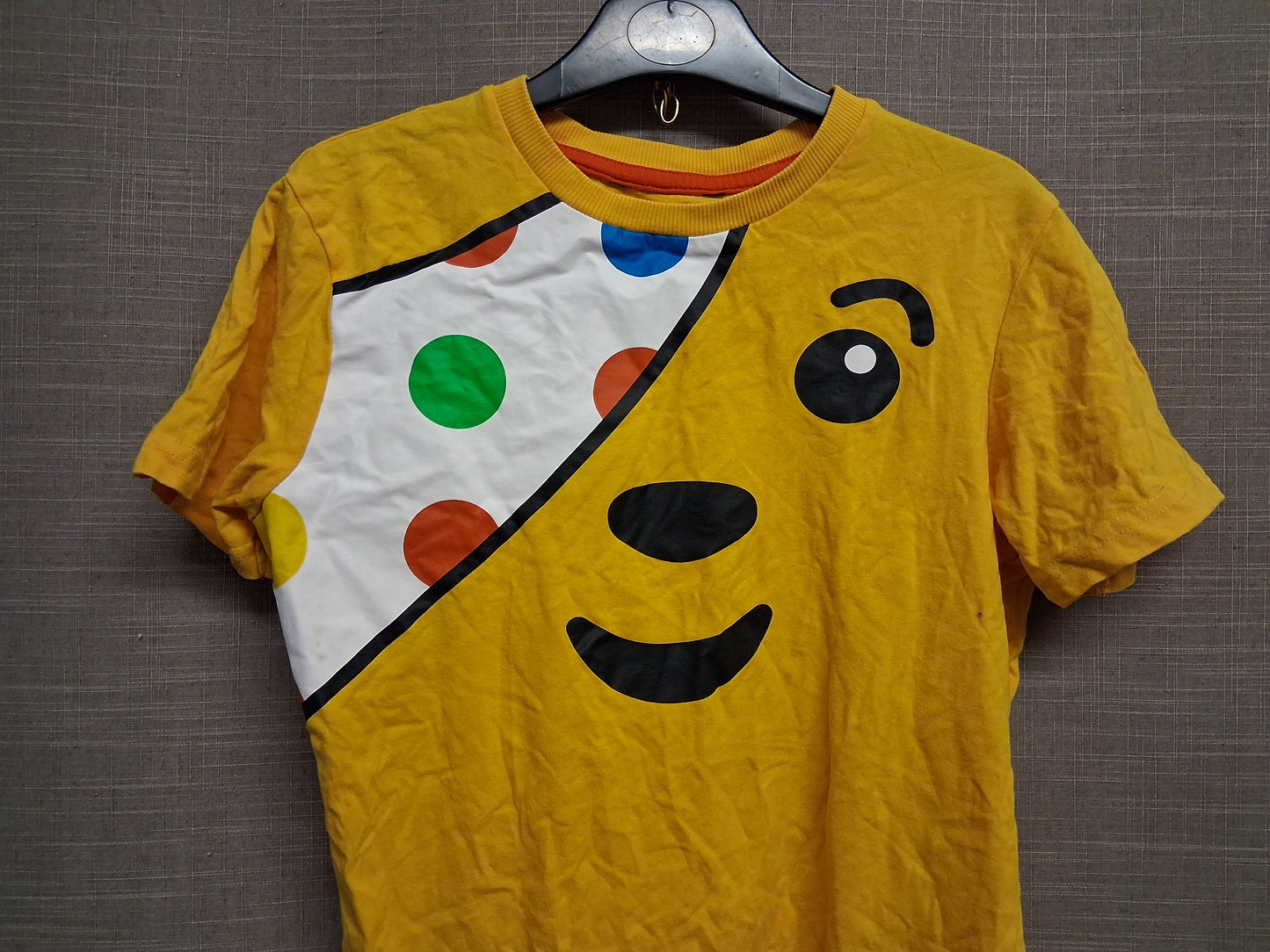 George Unisex "Pudsey" Children in Need Yellow Short Sleeve T-Shirt Age 11-12 Years