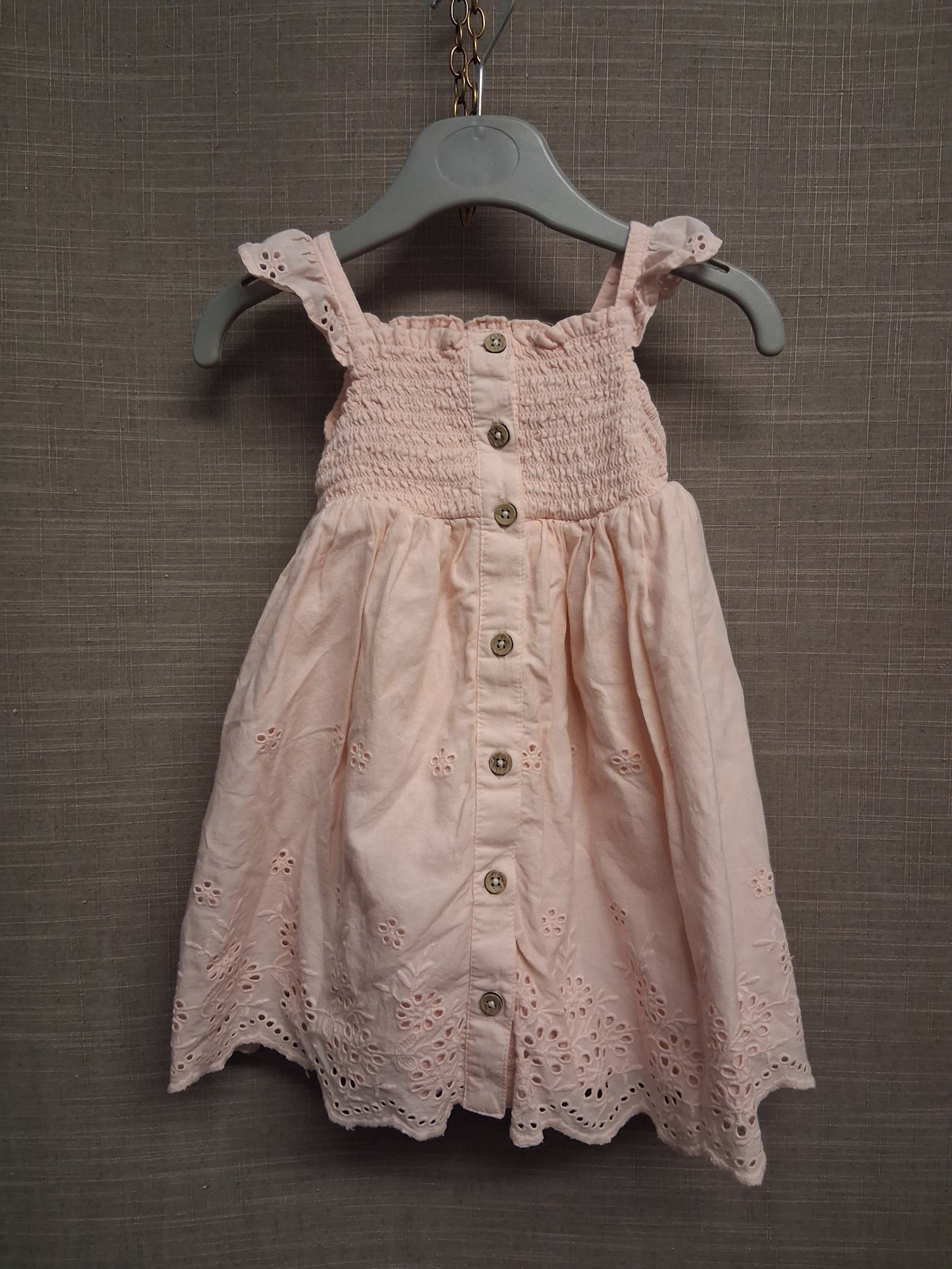 George Girls Pink Smocked Summer Dress Age 9-12 Months