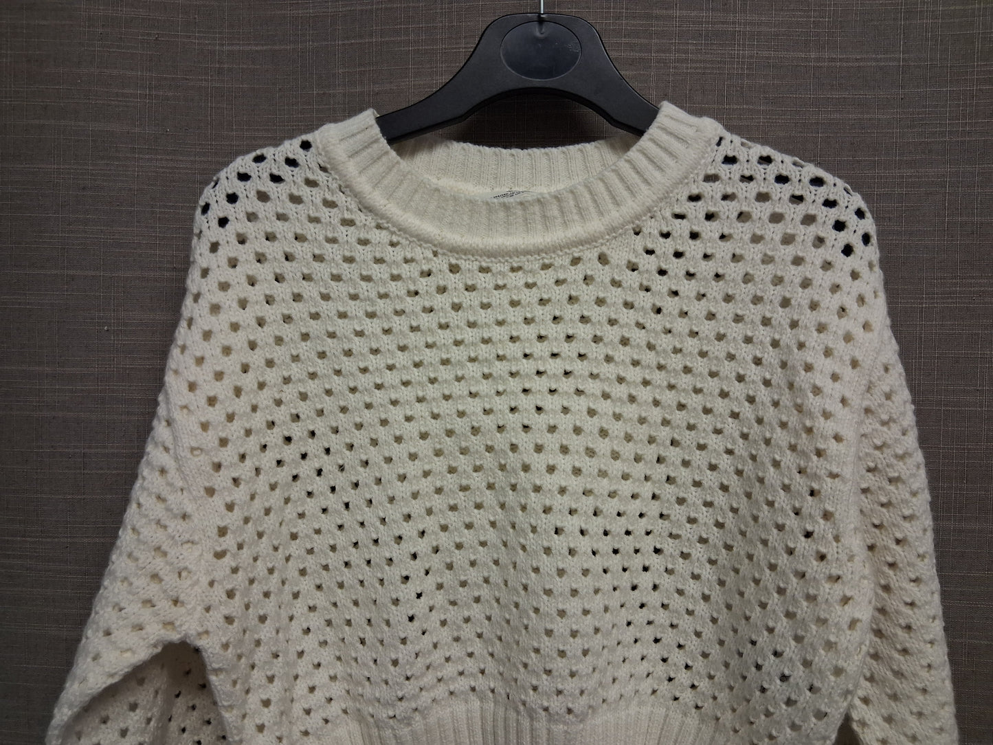 H&M Girls Cream Crochet Cropped Sweater Jumper Age 8-10 years